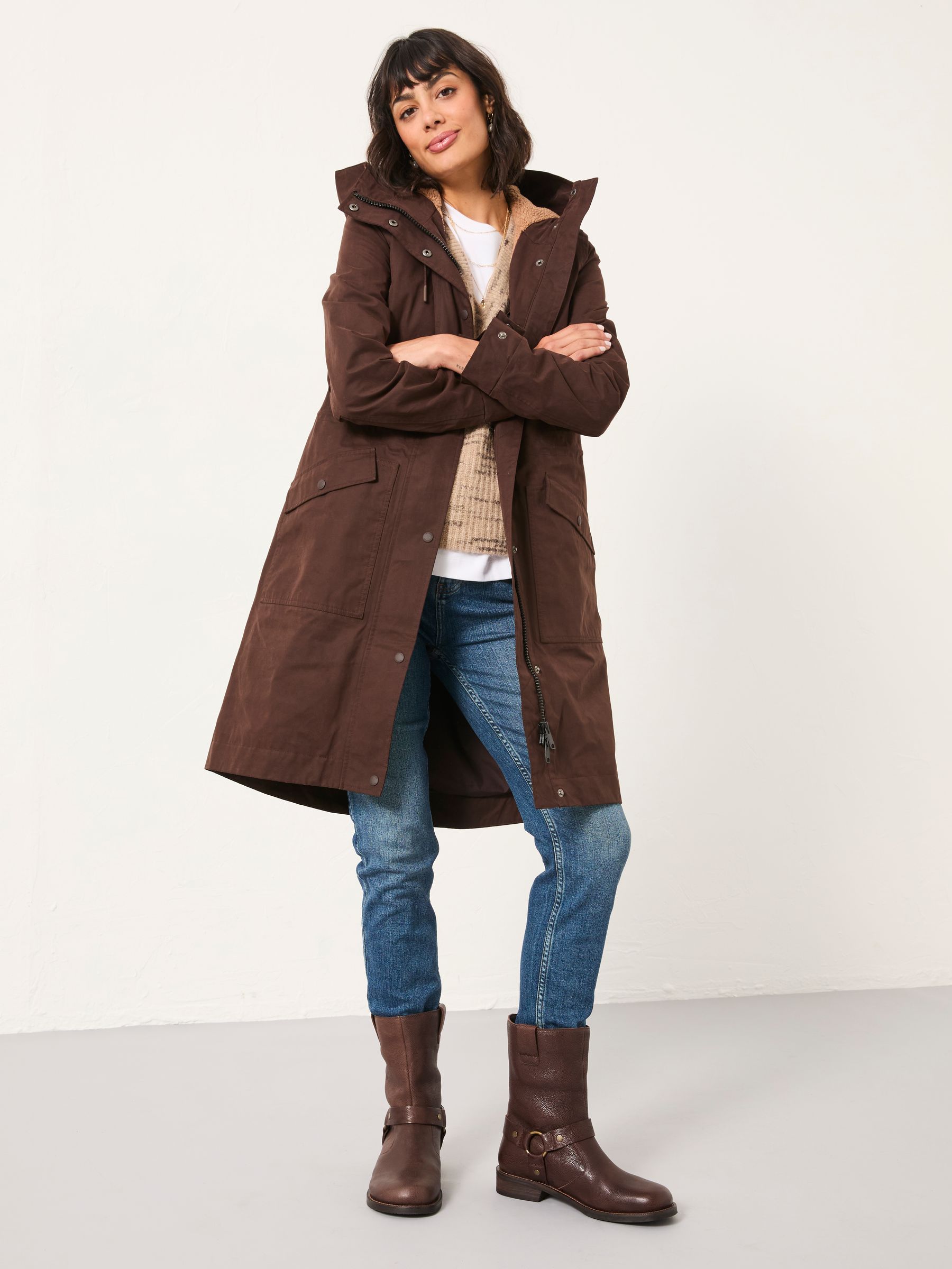 Taylor Chocolate Brown Waterproof Coat - Image 3 of 5