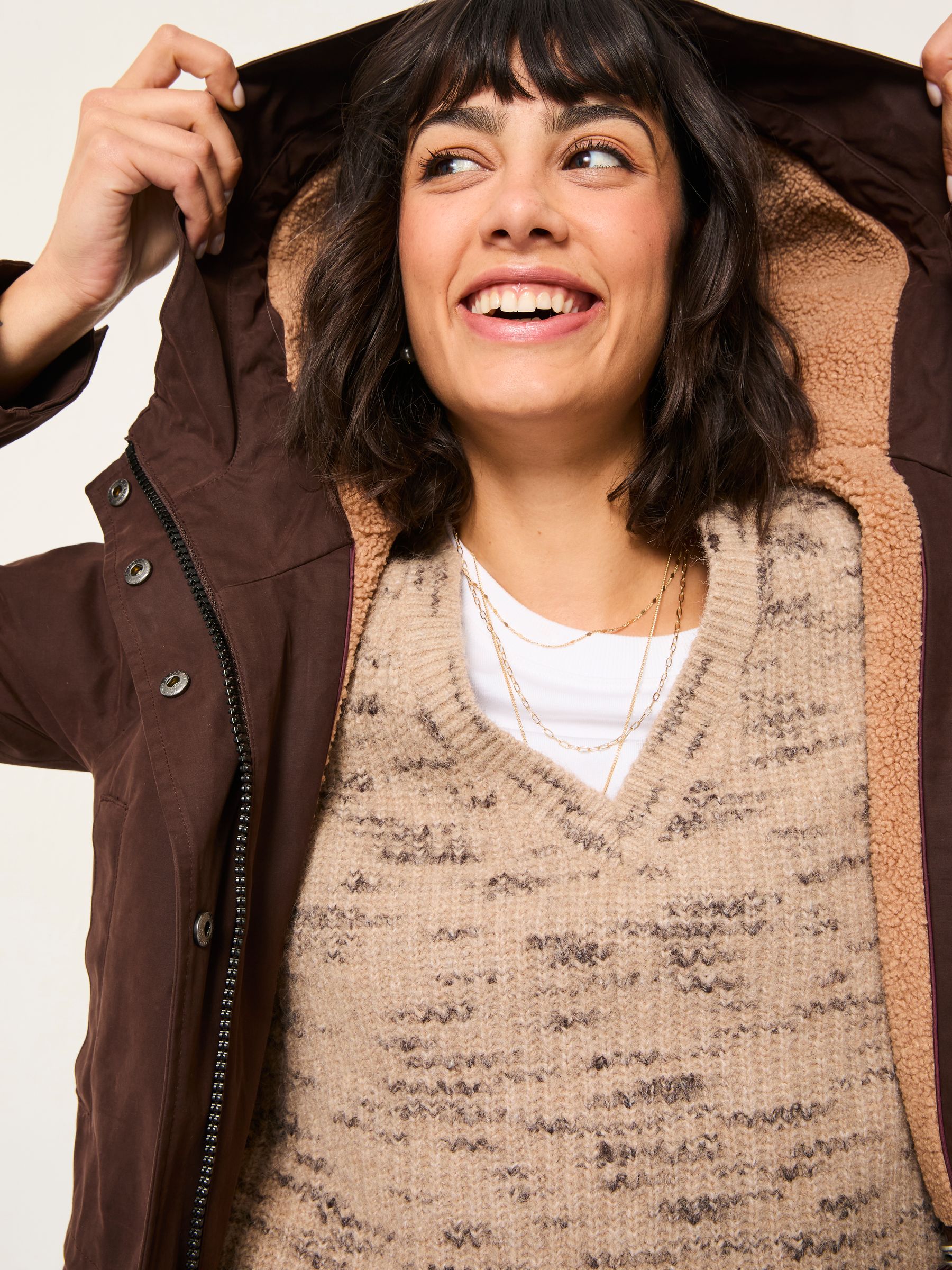Taylor Chocolate Brown Waterproof Coat - Image 4 of 5