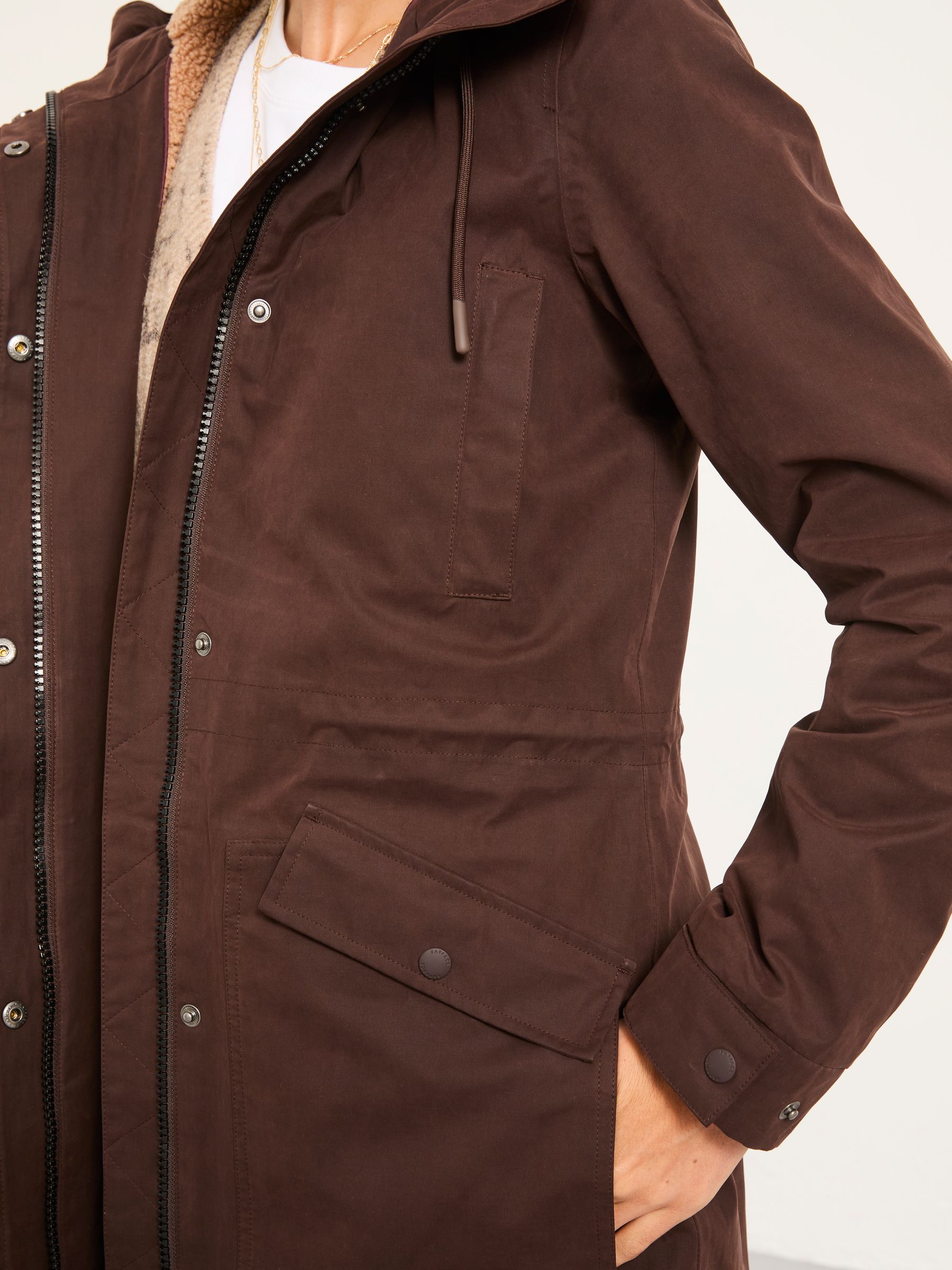 Taylor Chocolate Brown Waterproof Coat - Image 5 of 5