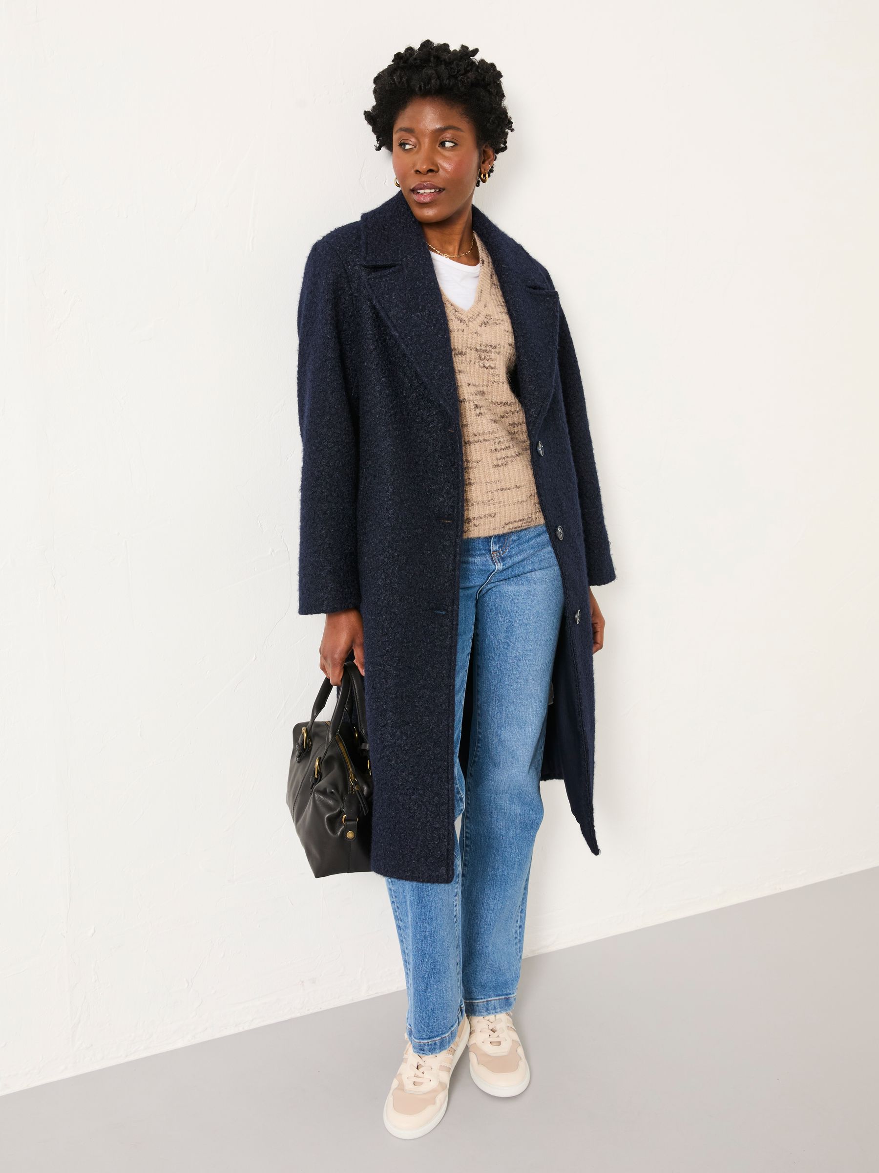 Fern Navy Boucle Coat - Image 2 of 6