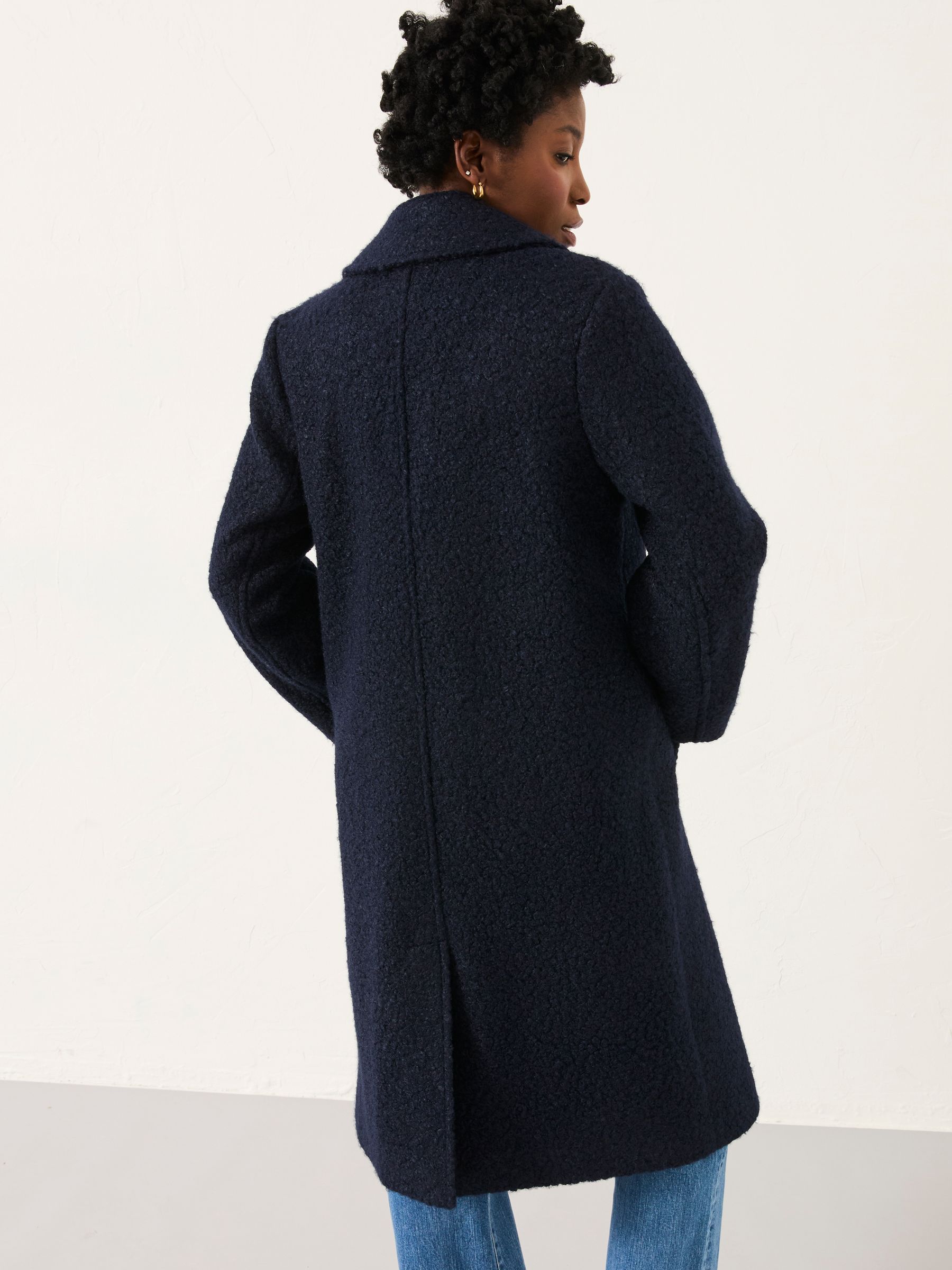 Fern Navy Boucle Coat - Image 3 of 6