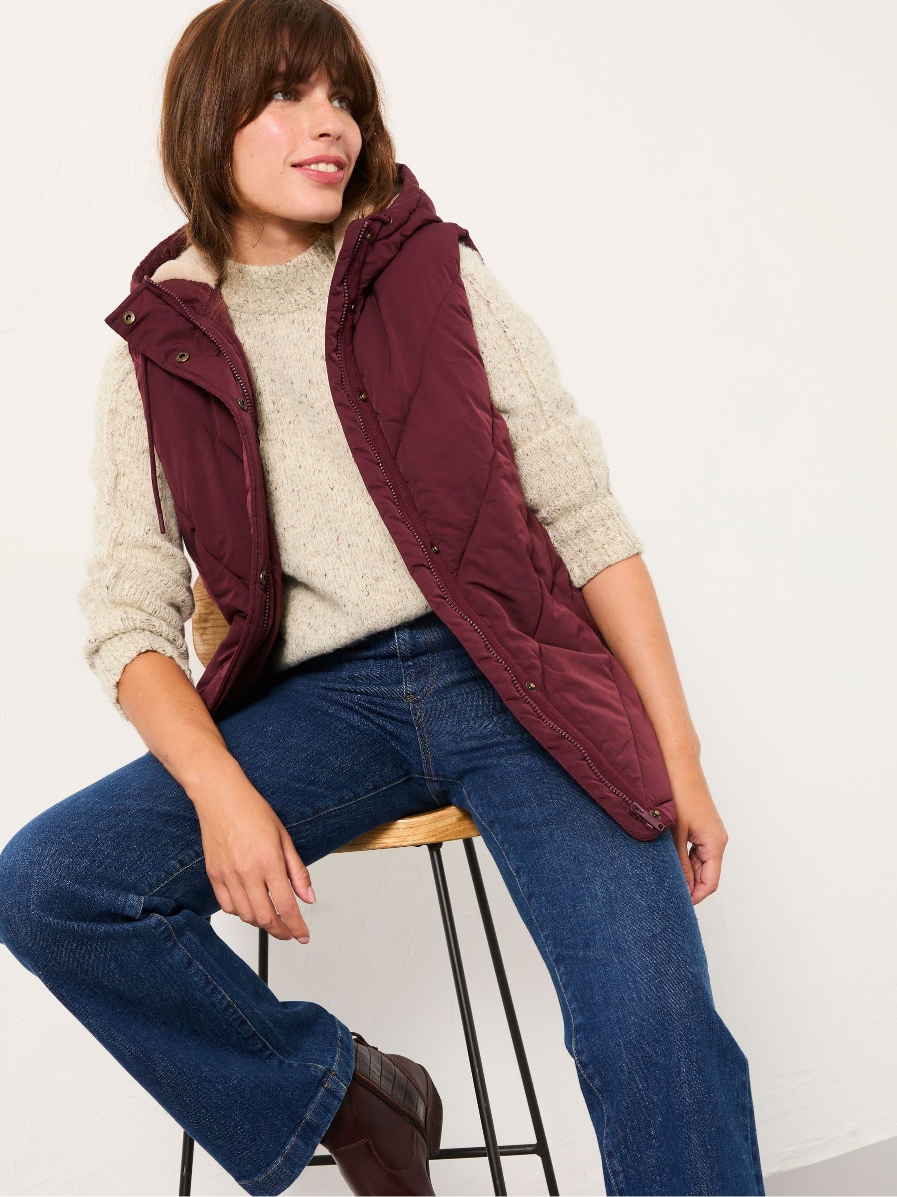 Gem Burgundy Red Gilet - Image 5 of 6