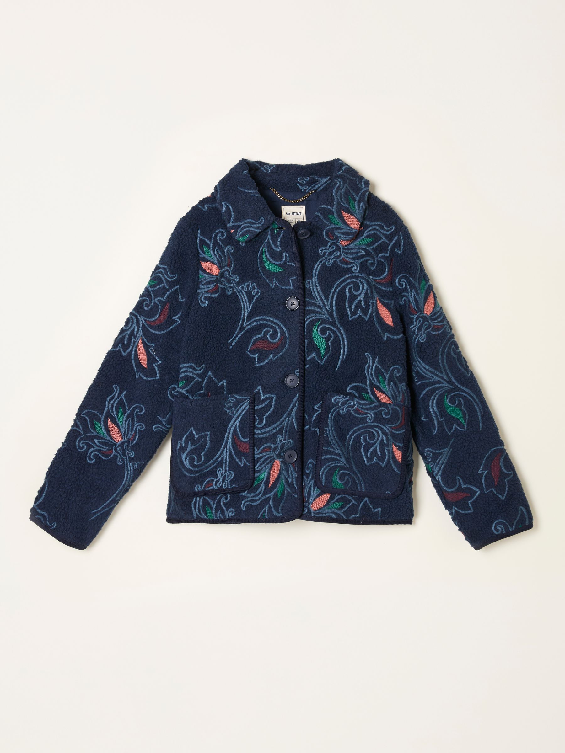 Navy Garratt Embroidered Borg Fleece - Image 5 of 5