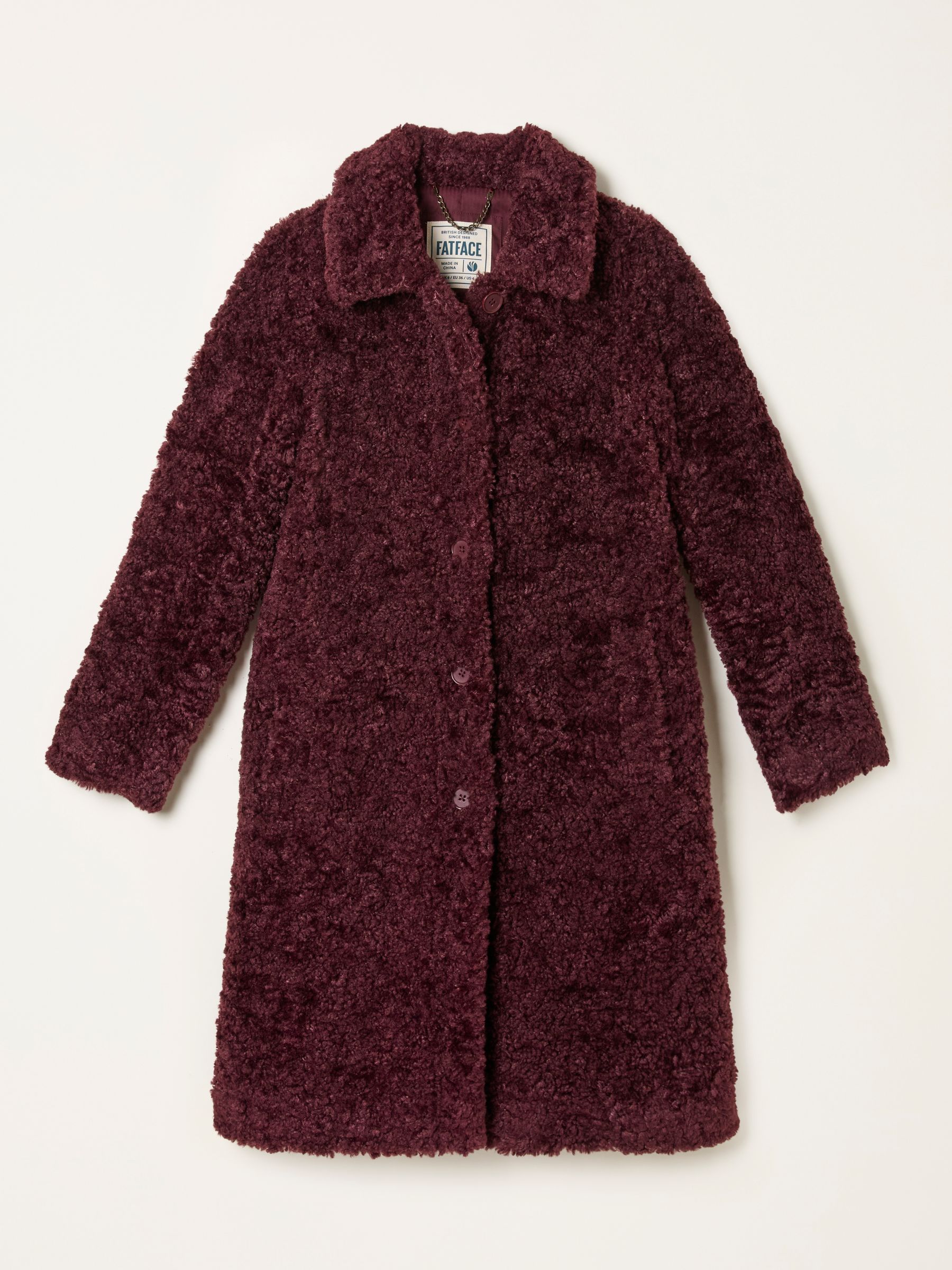 Bianca Plum Purple Longline Teddy Coat - Image 5 of 5