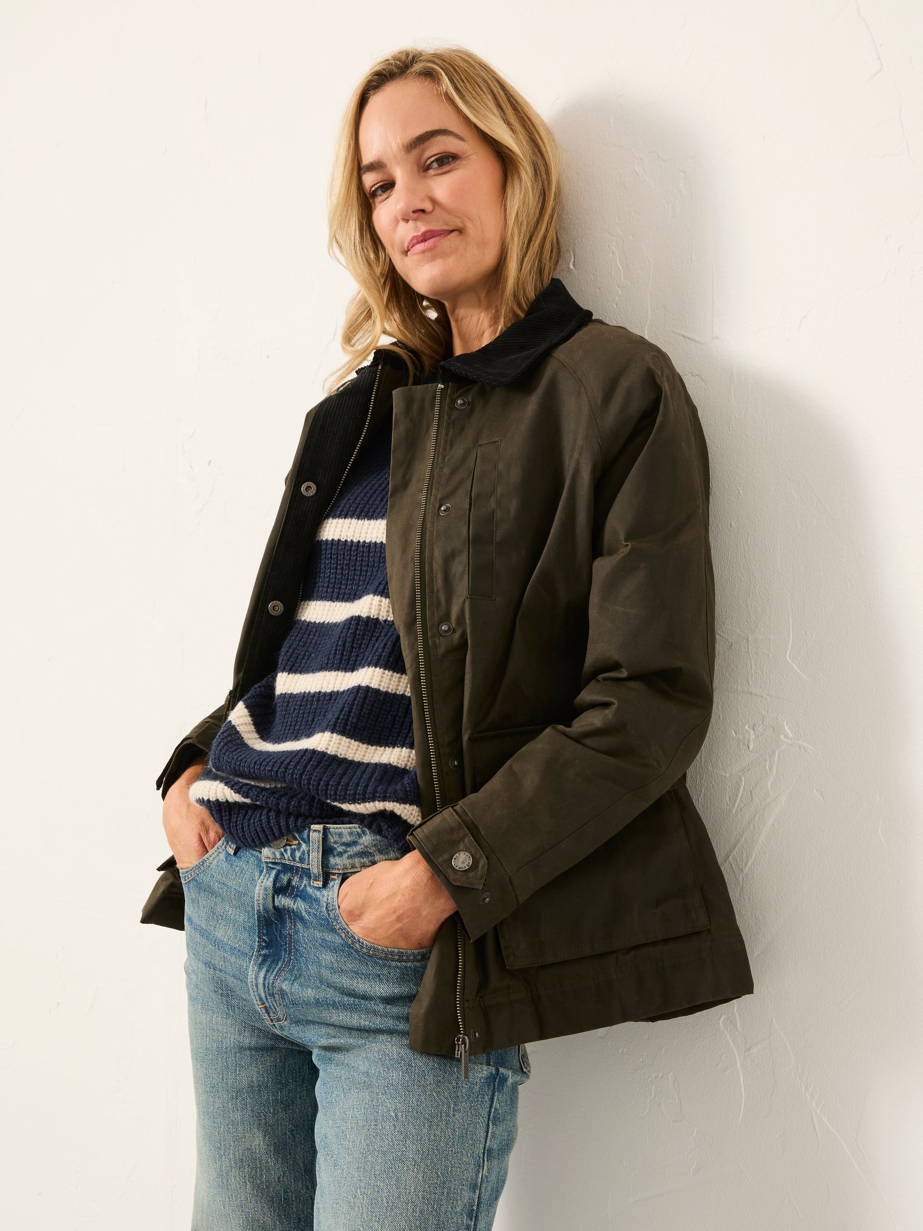 Fatface Store Fatface Waxed Jacket Devon Dark Green Heritage