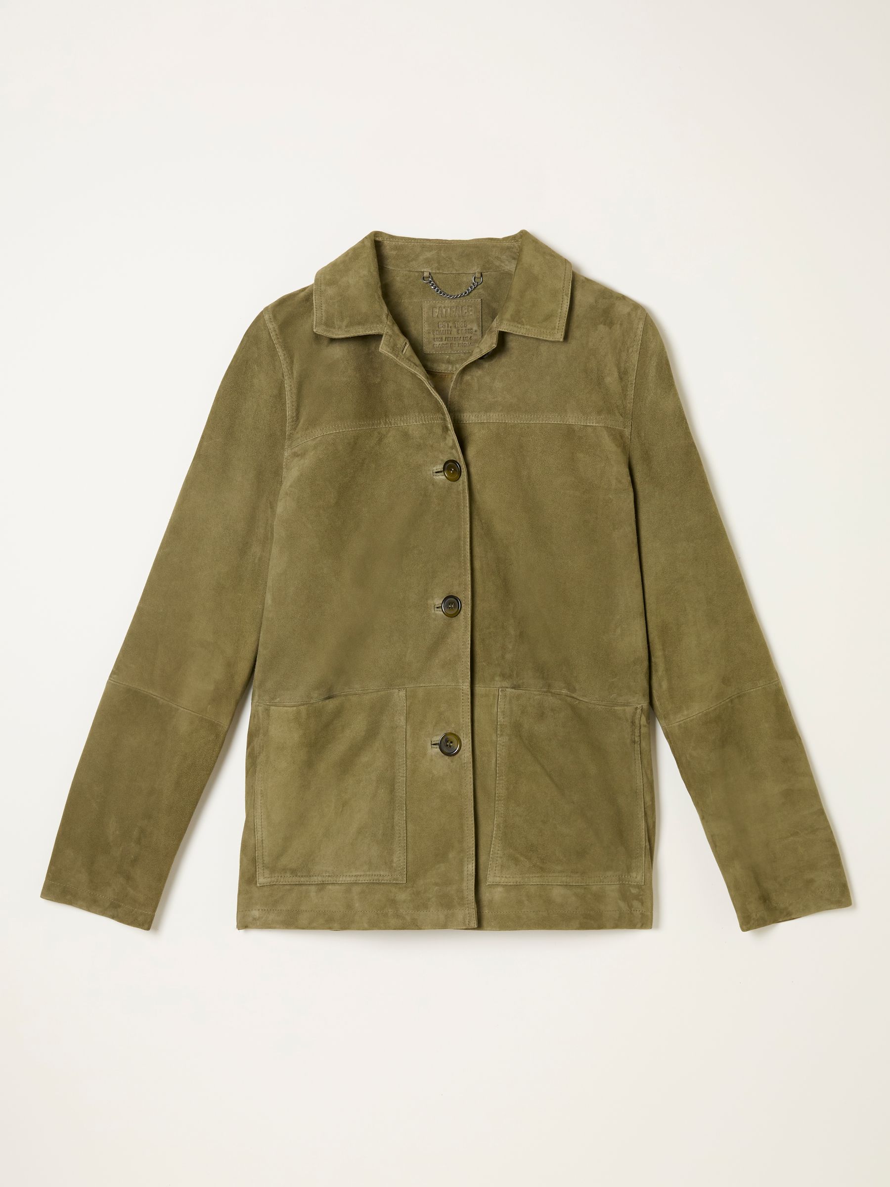 Erin Olive Green Suede Jacket - Image 7 of 7