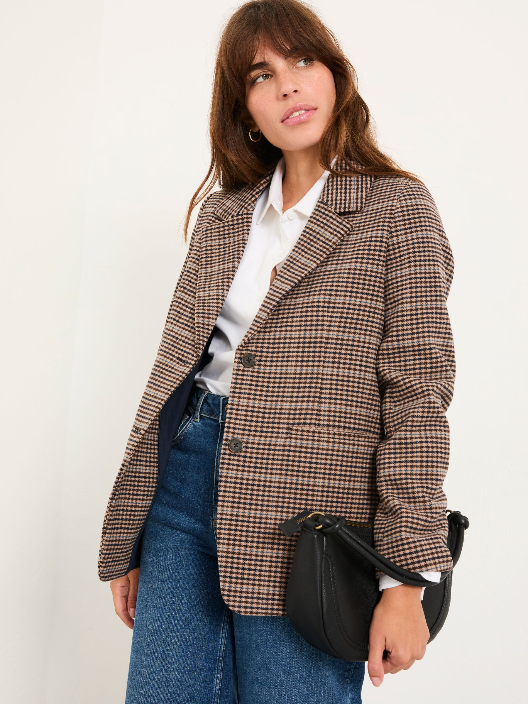 Alba Brown Check Blazer FatFace