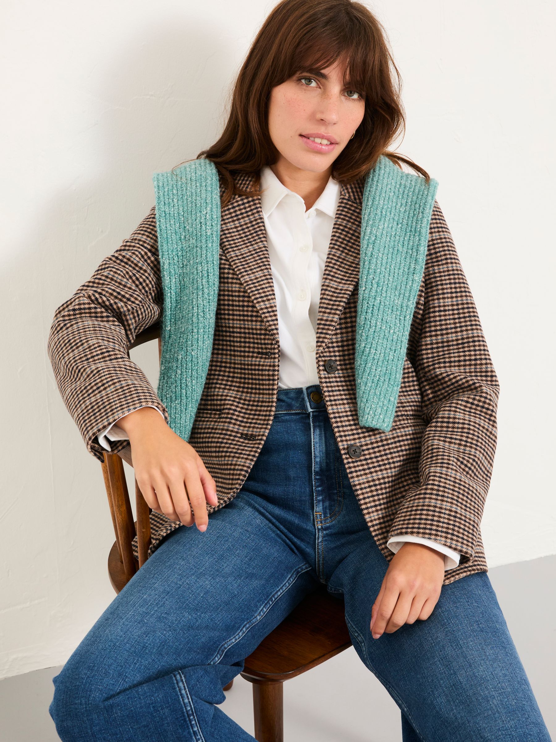 Alba Brown Check Blazer - Image 5 of 7