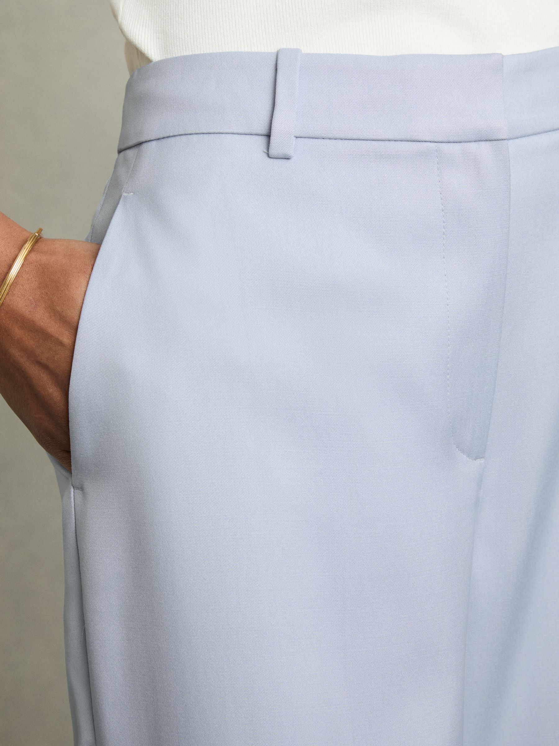 Petite Wide-Leg Tailored Trousers in Blue - Image 4 of 7
