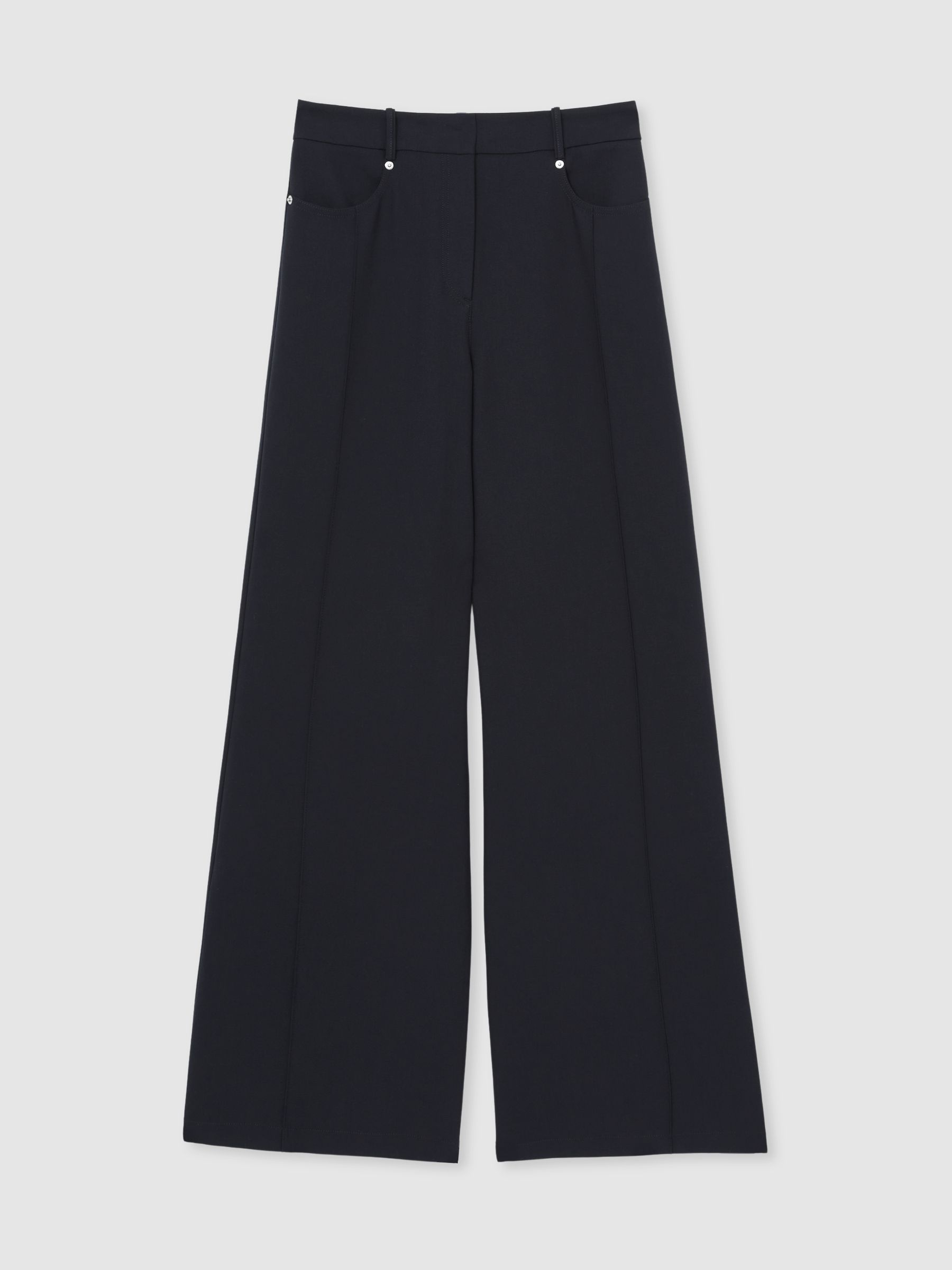 Palazzo Tailored Trousers in Navy - Image 2 of 6