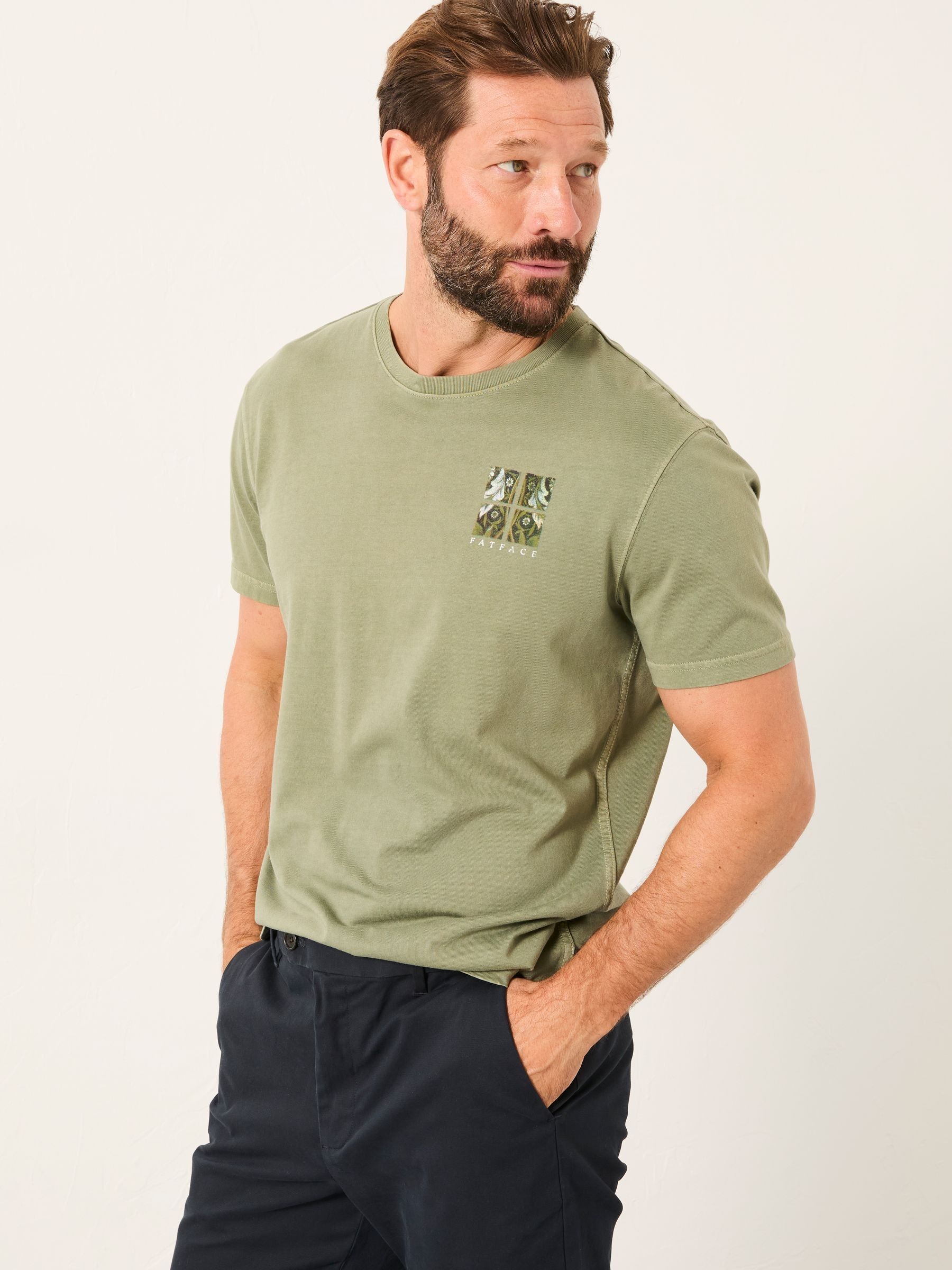 Sage Green Tile Panel Graphic T-Shirt - Image 3 of 8
