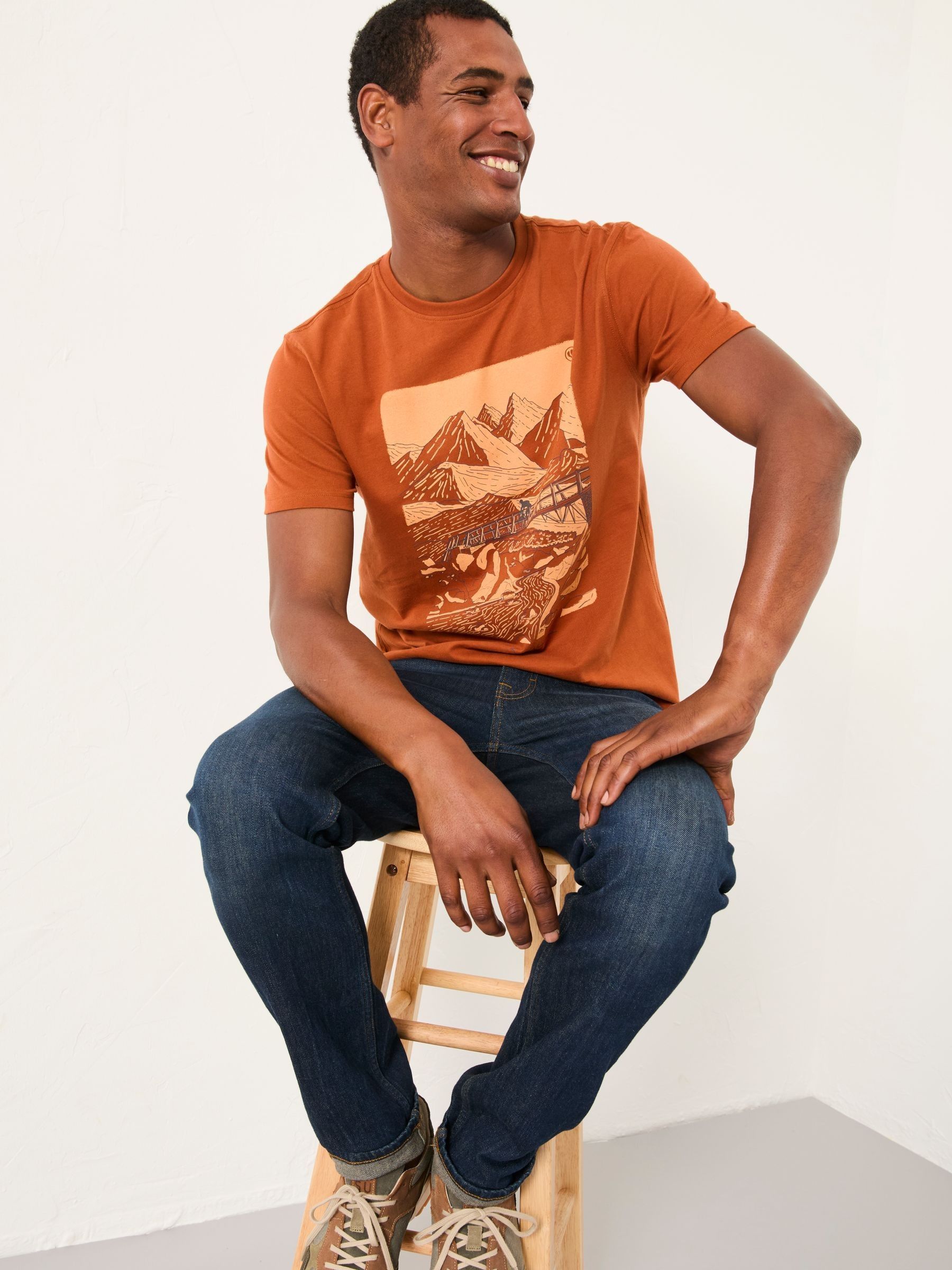 Burnt Orange Hiking Hills Graphic Tshirt - Image 2 of 5