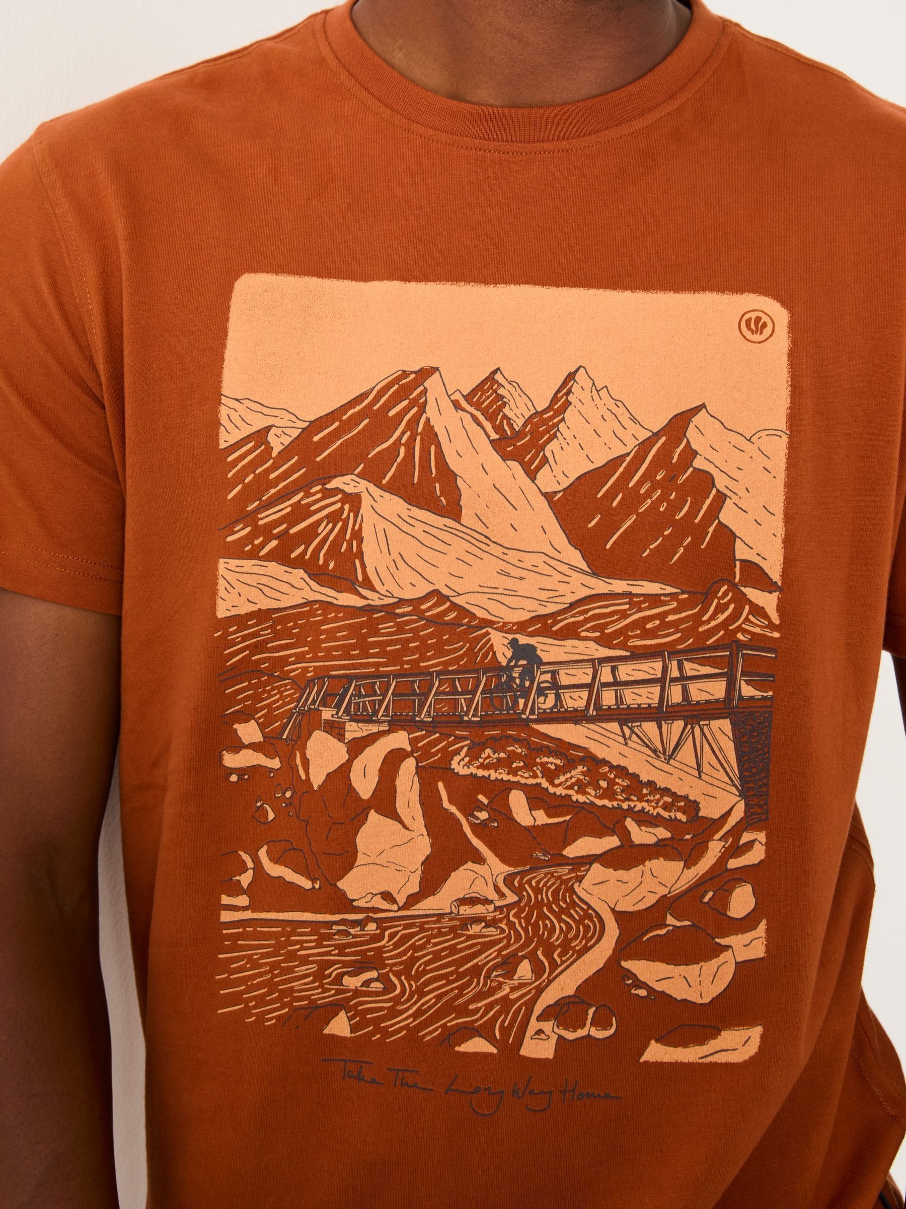 Burnt Orange Hiking Hills Graphic Tshirt - Image 3 of 5
