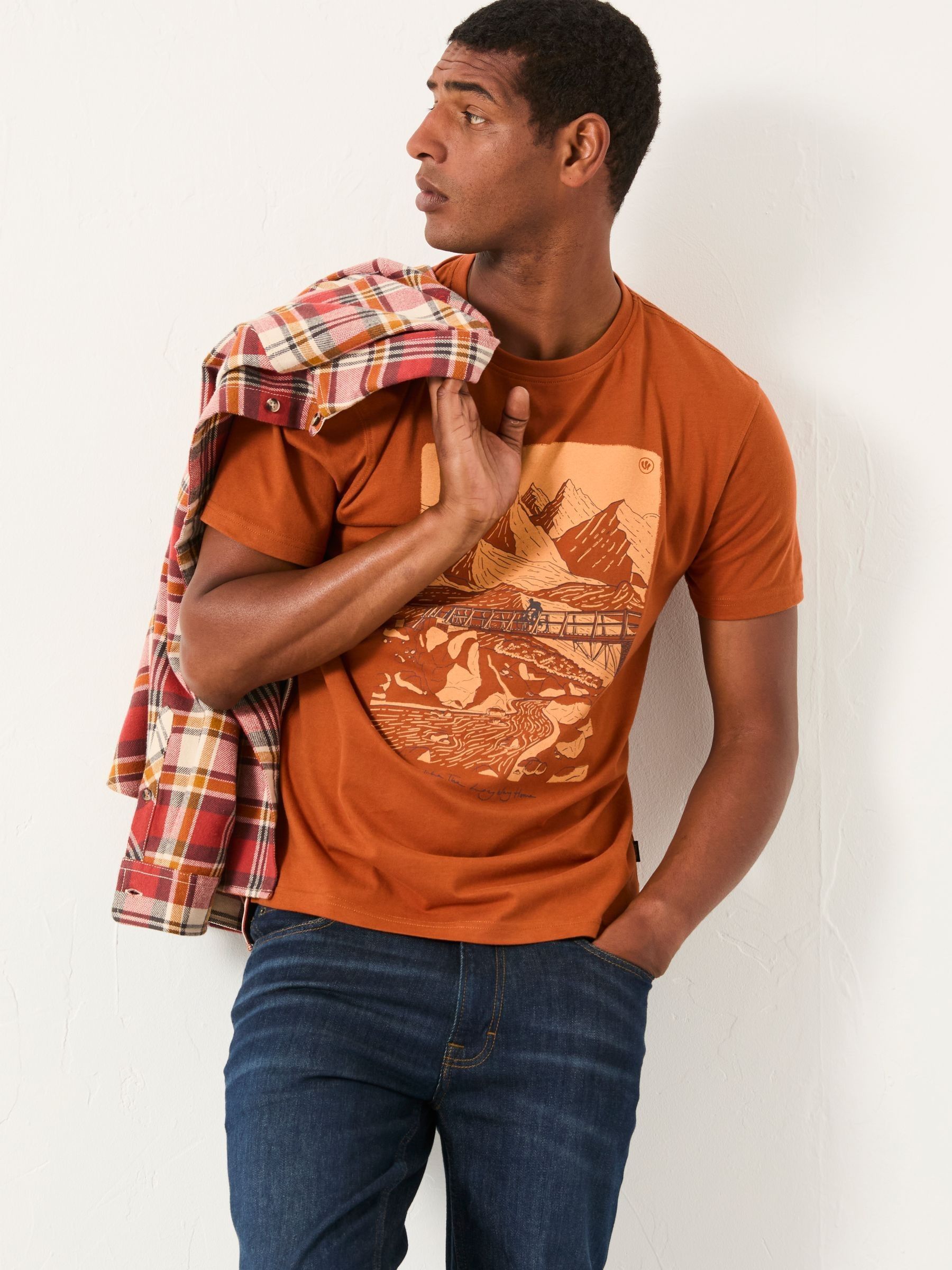Burnt Orange Hiking Hills Graphic Tshirt - Image 4 of 5