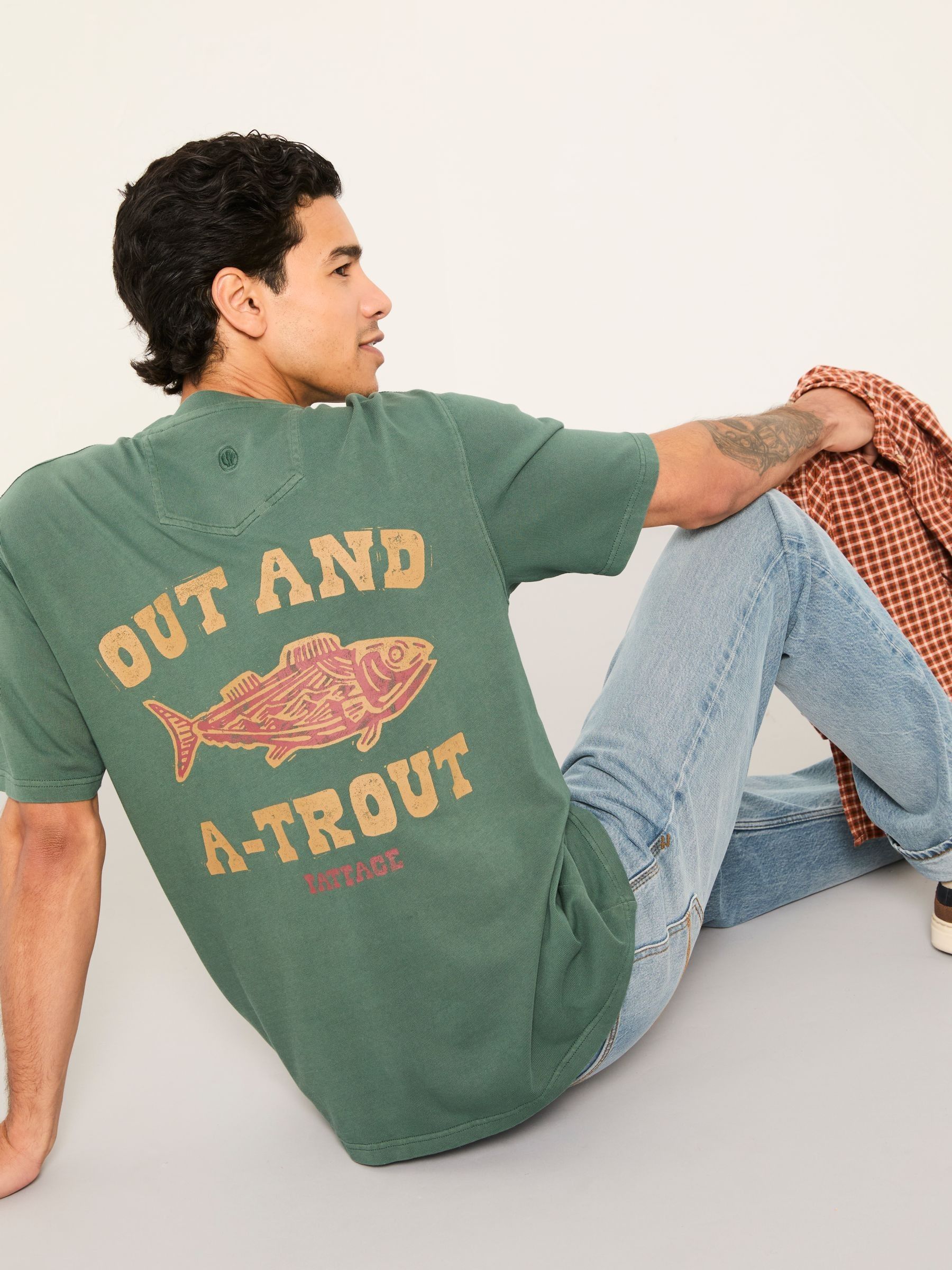 Emerald Green Out And A Trout Graphic Tshirt - Image 2 of 6