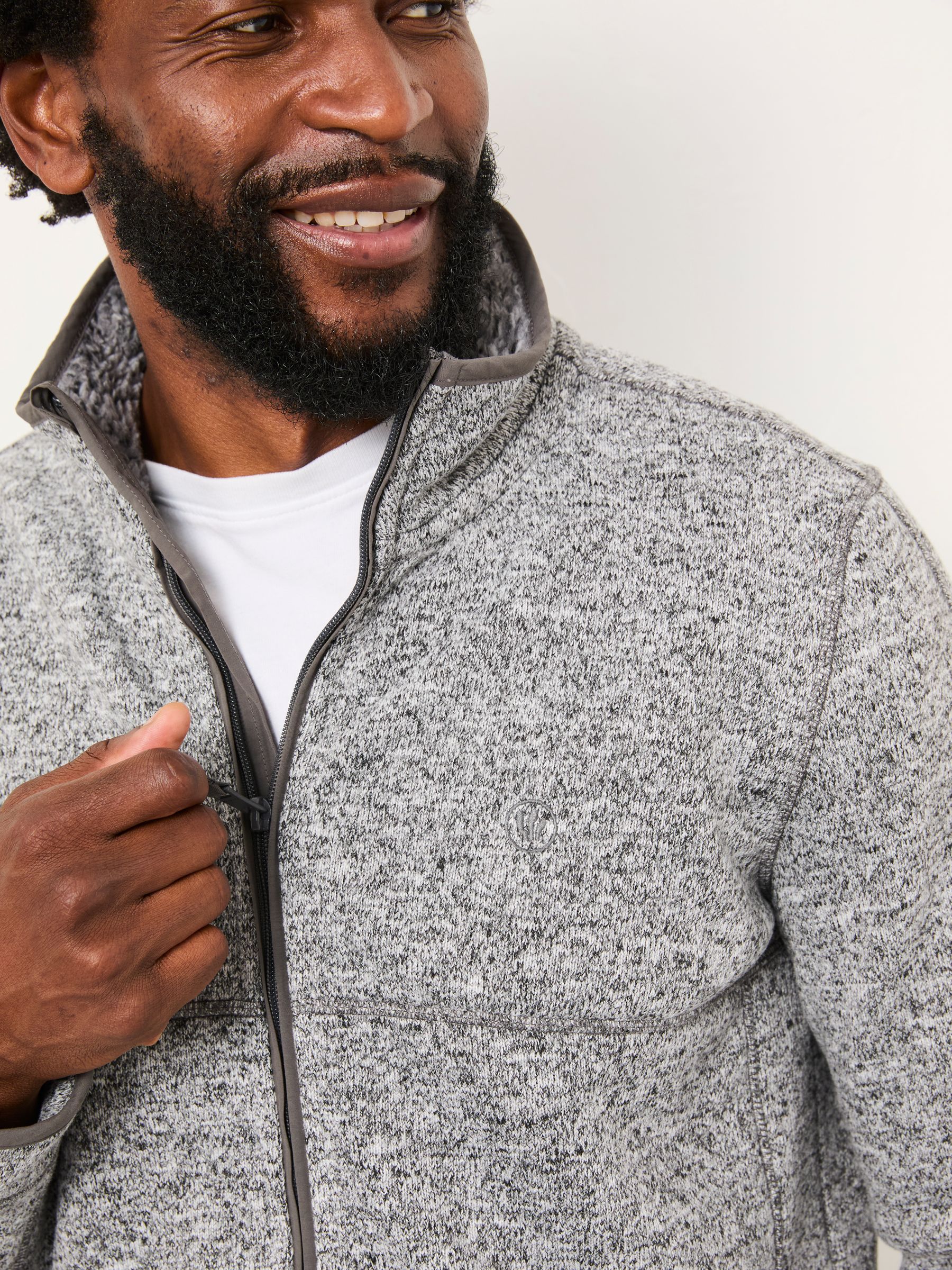Haxby Grey Zip Through Sweat | FatFace USA