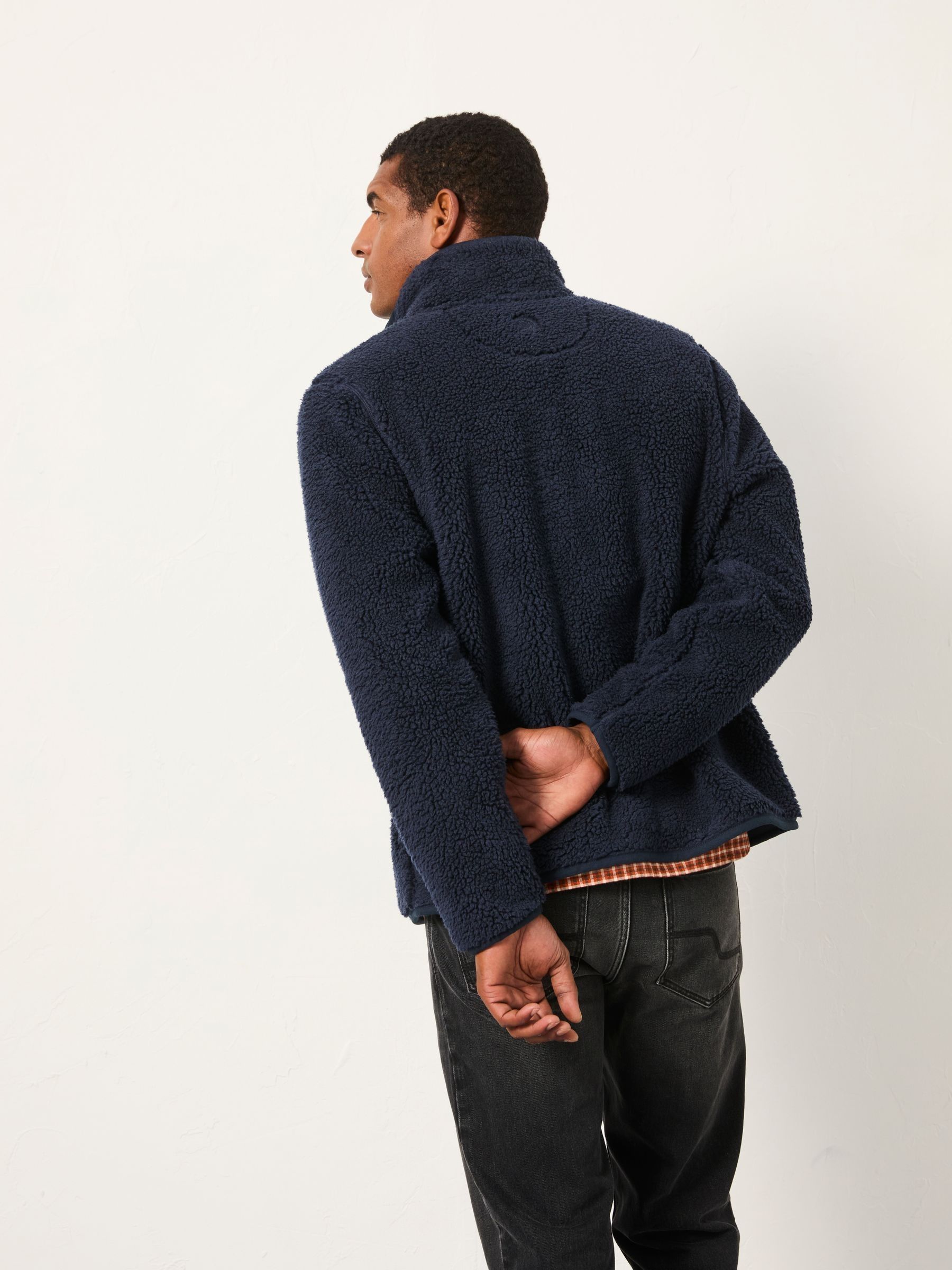 Navy Plain Fleece Zip Through | FatFace USA