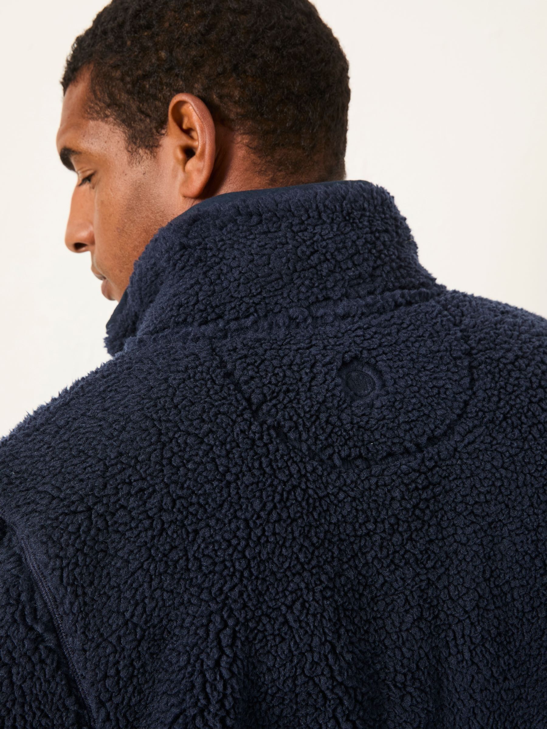 Navy Plain Fleece Zip Through | FatFace USA