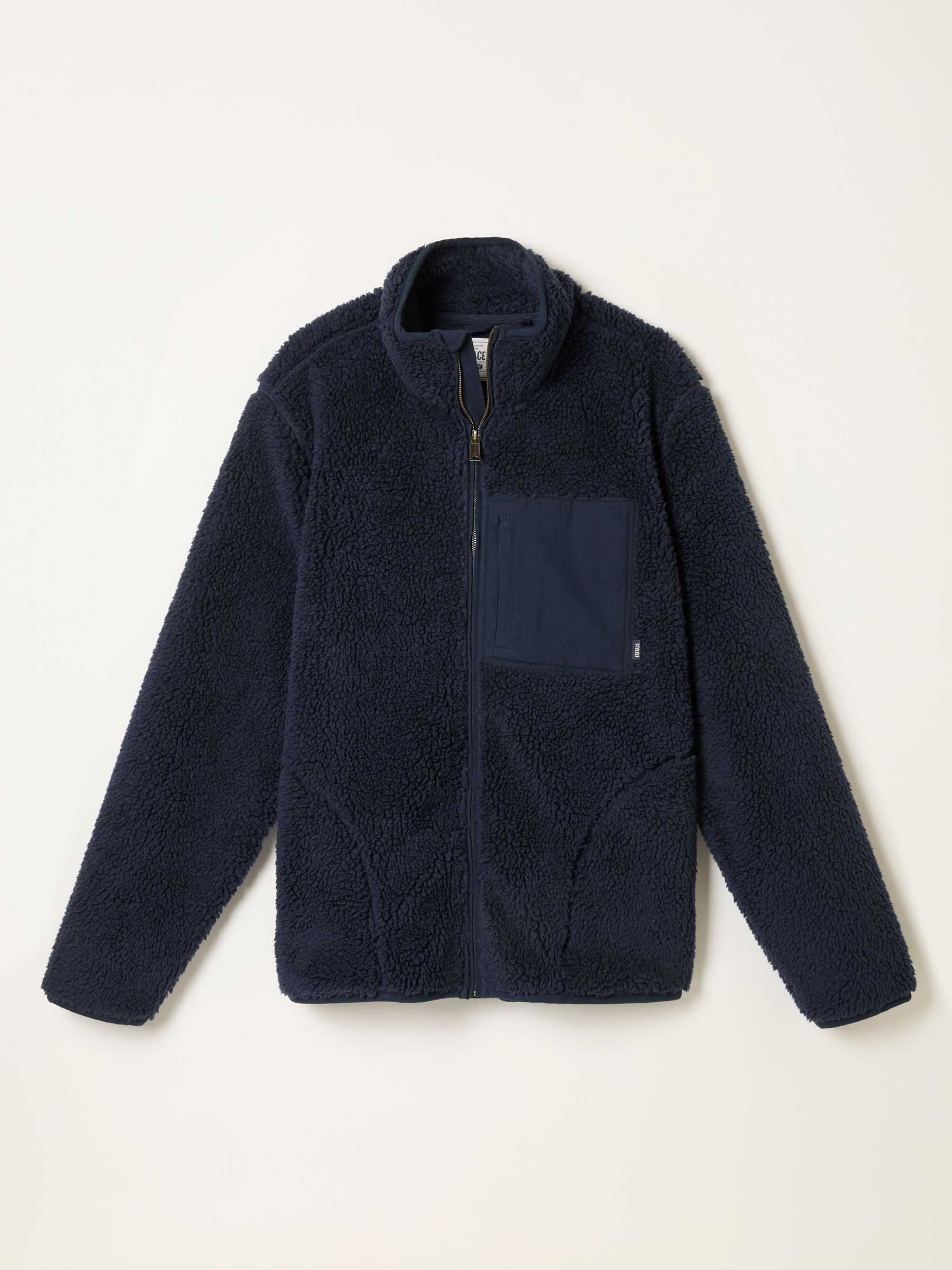 トップス F.A.T. HARBOR NAVY Navy Plain Fleece Zip Through | FatFace USA