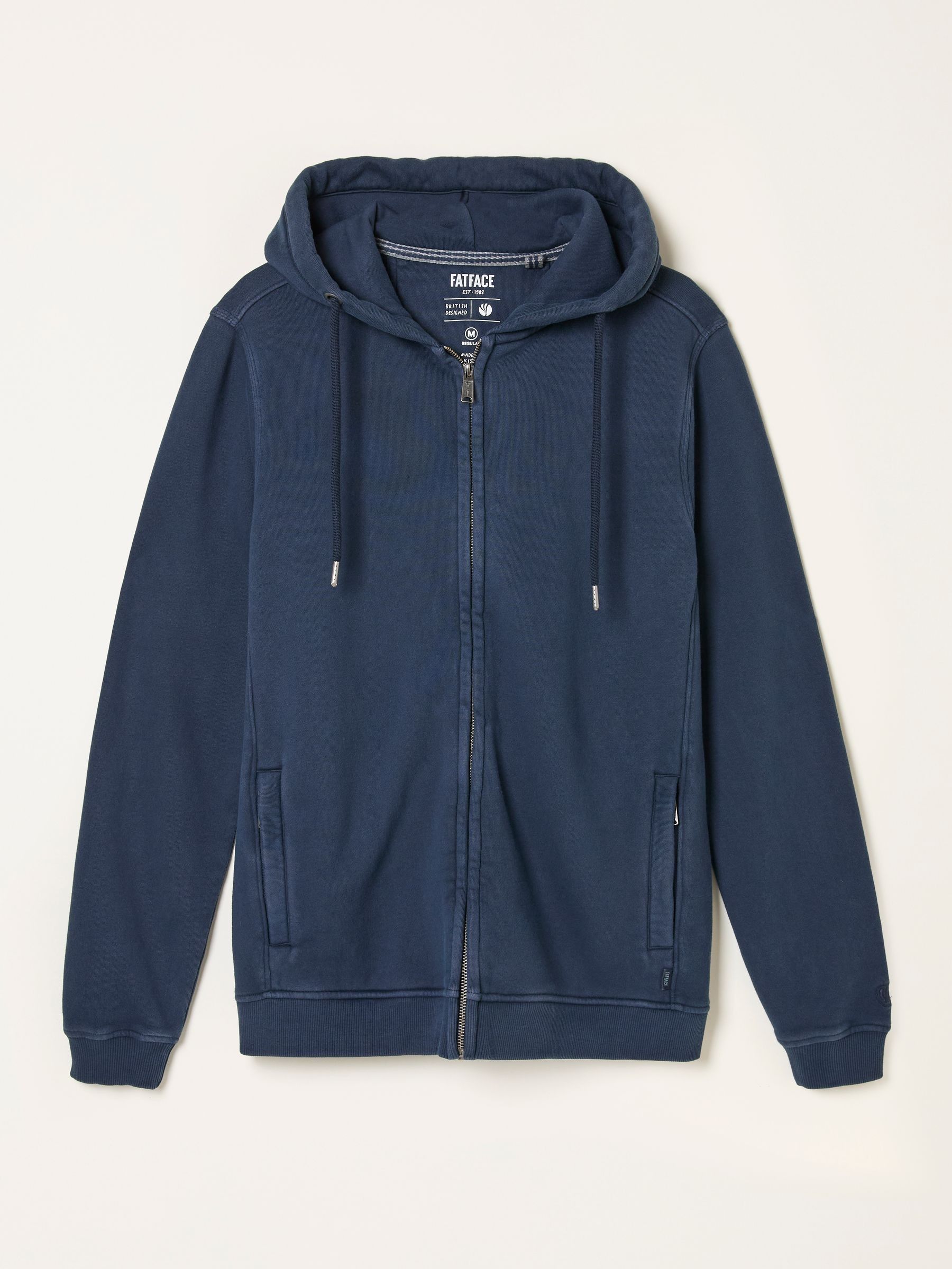 Brooke Navy Zip Through Hoodie | FatFace