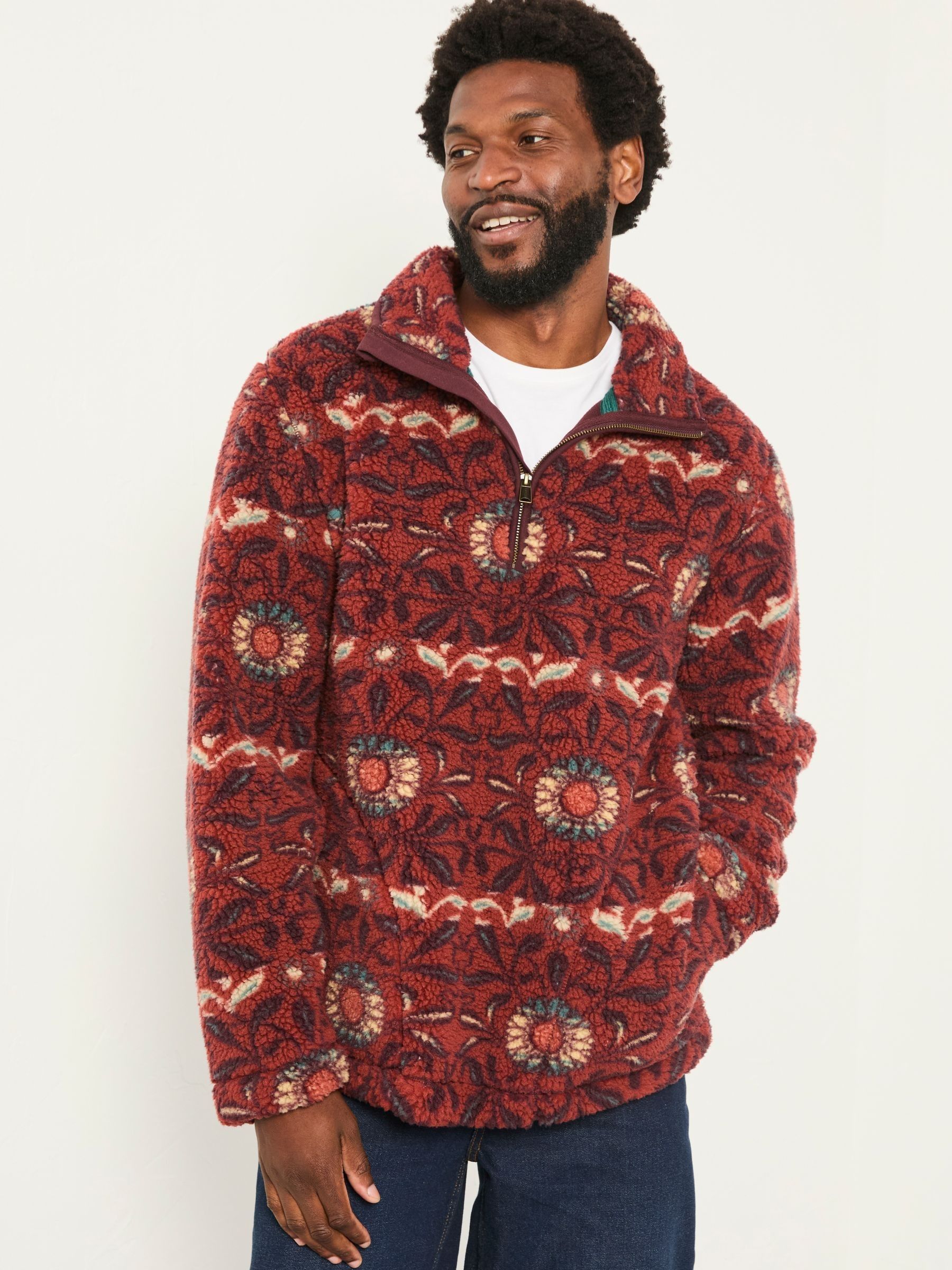 Terracotta Willow Printed Half Neck Fleece - Image 2 of 6