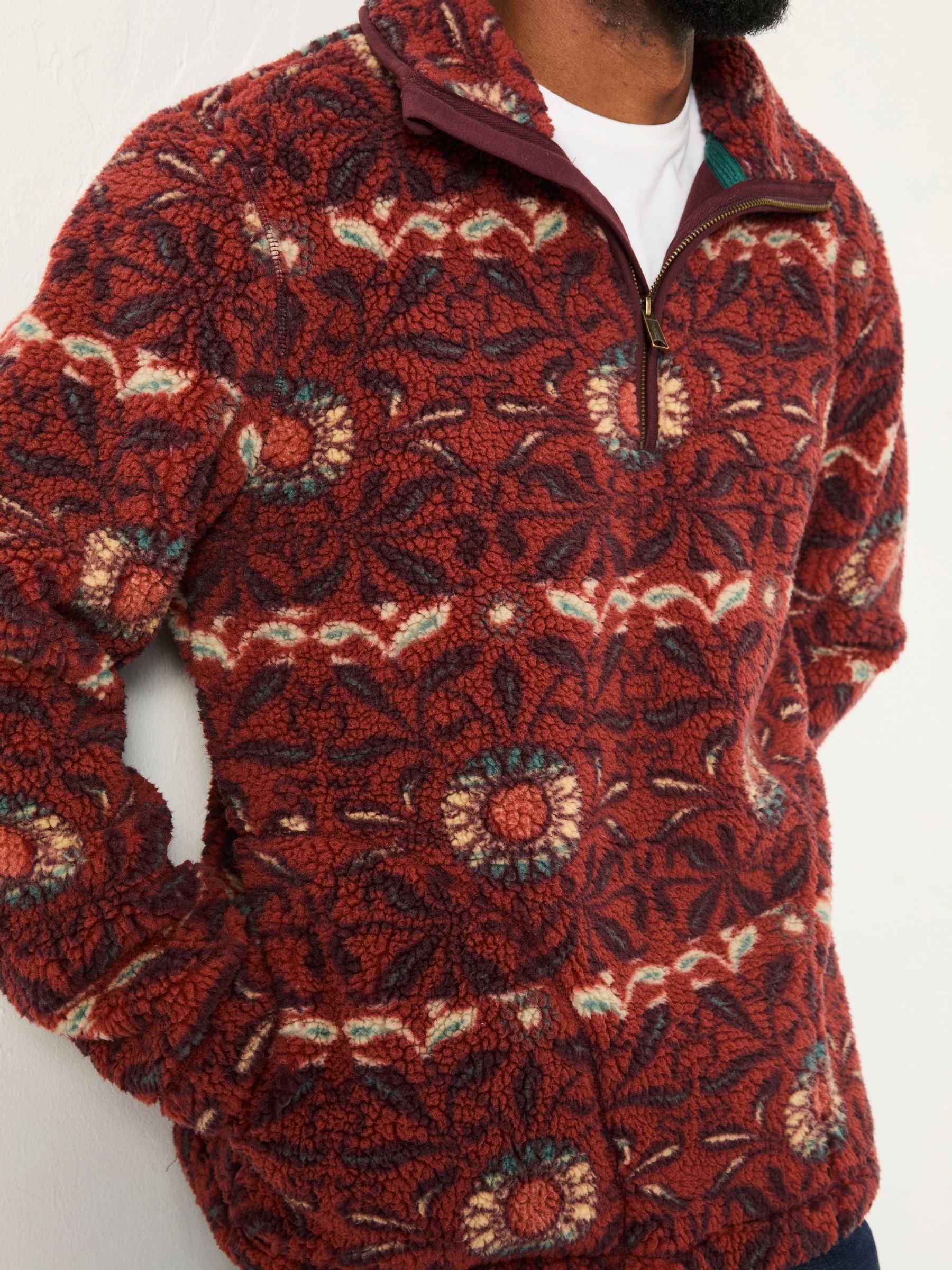 Terracotta Willow Printed Half Neck Fleece - Image 4 of 6