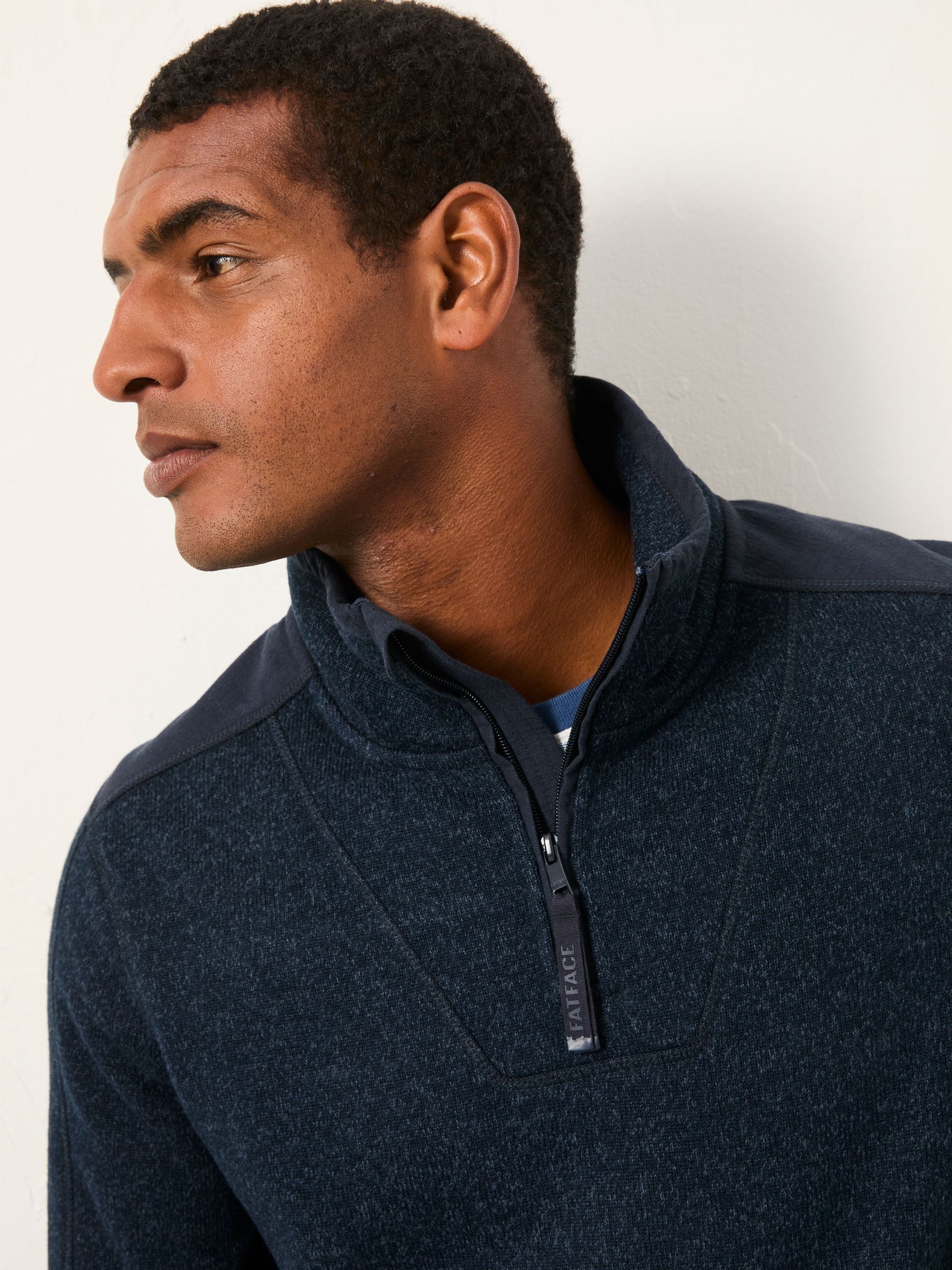 Haxby Navy Half Zip Sweat | FatFace