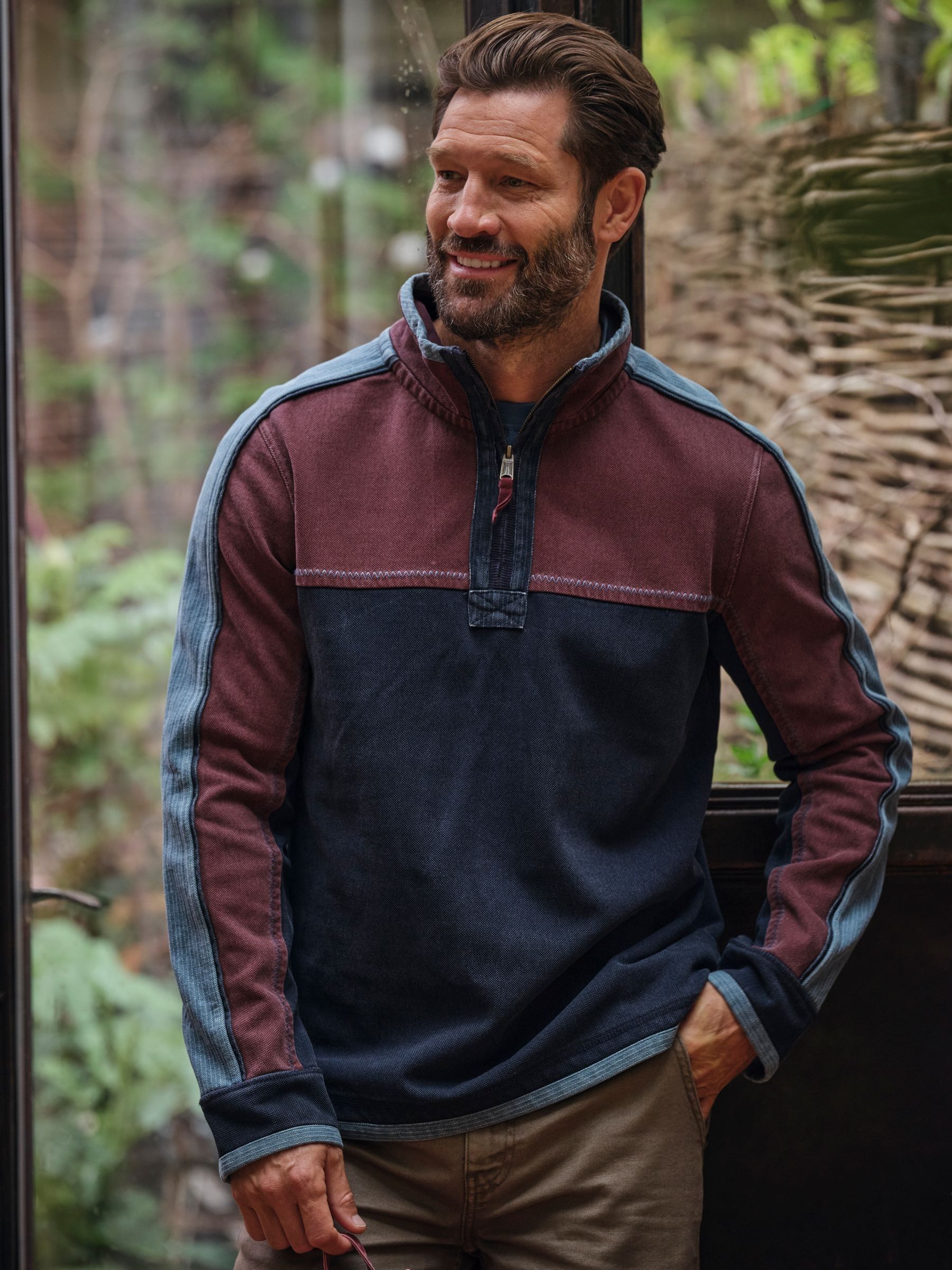 Panel Quarter Neck Sweatshirt
