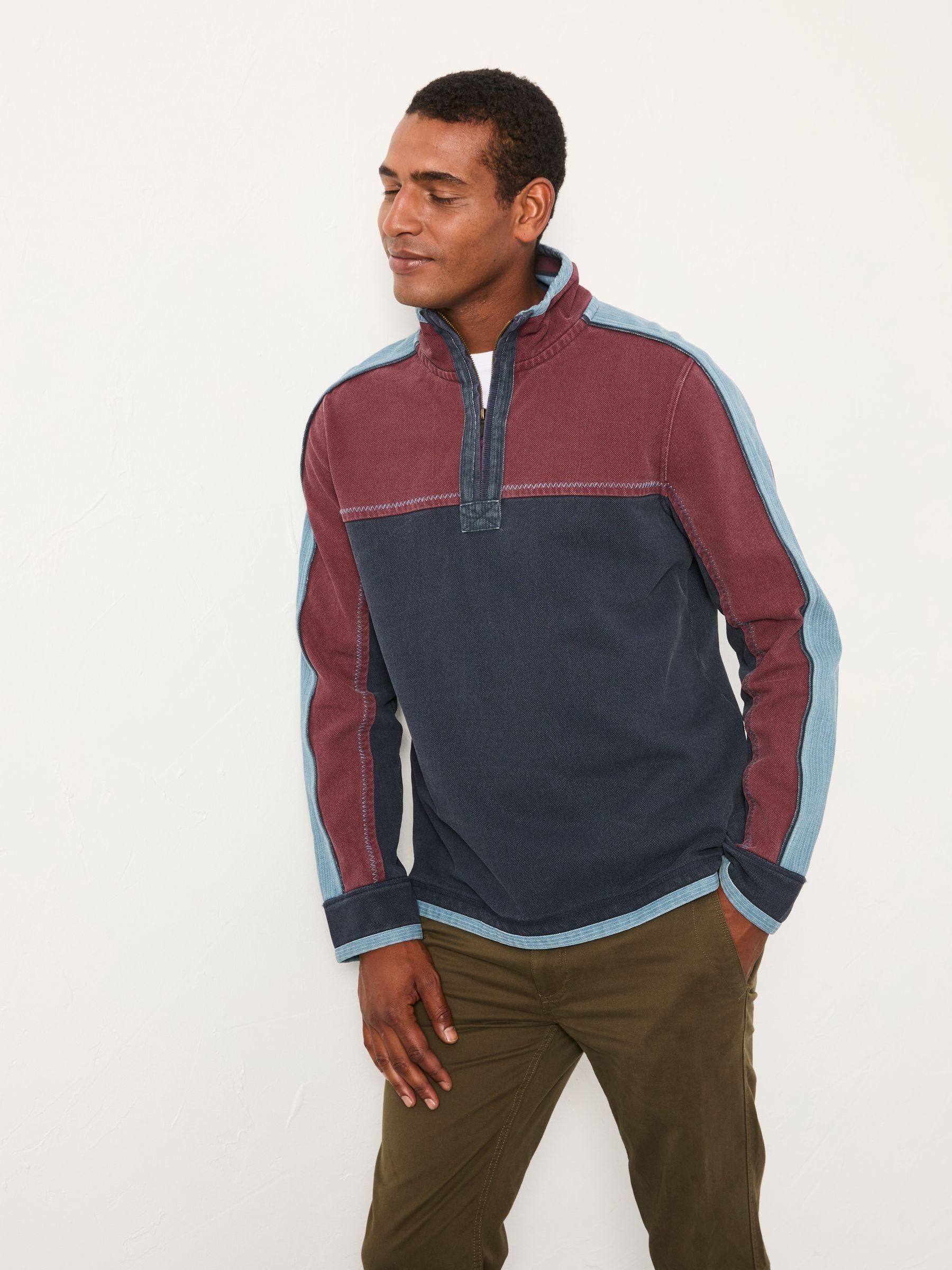 Airlie Navy Panel Sweat - Image 2 of 6