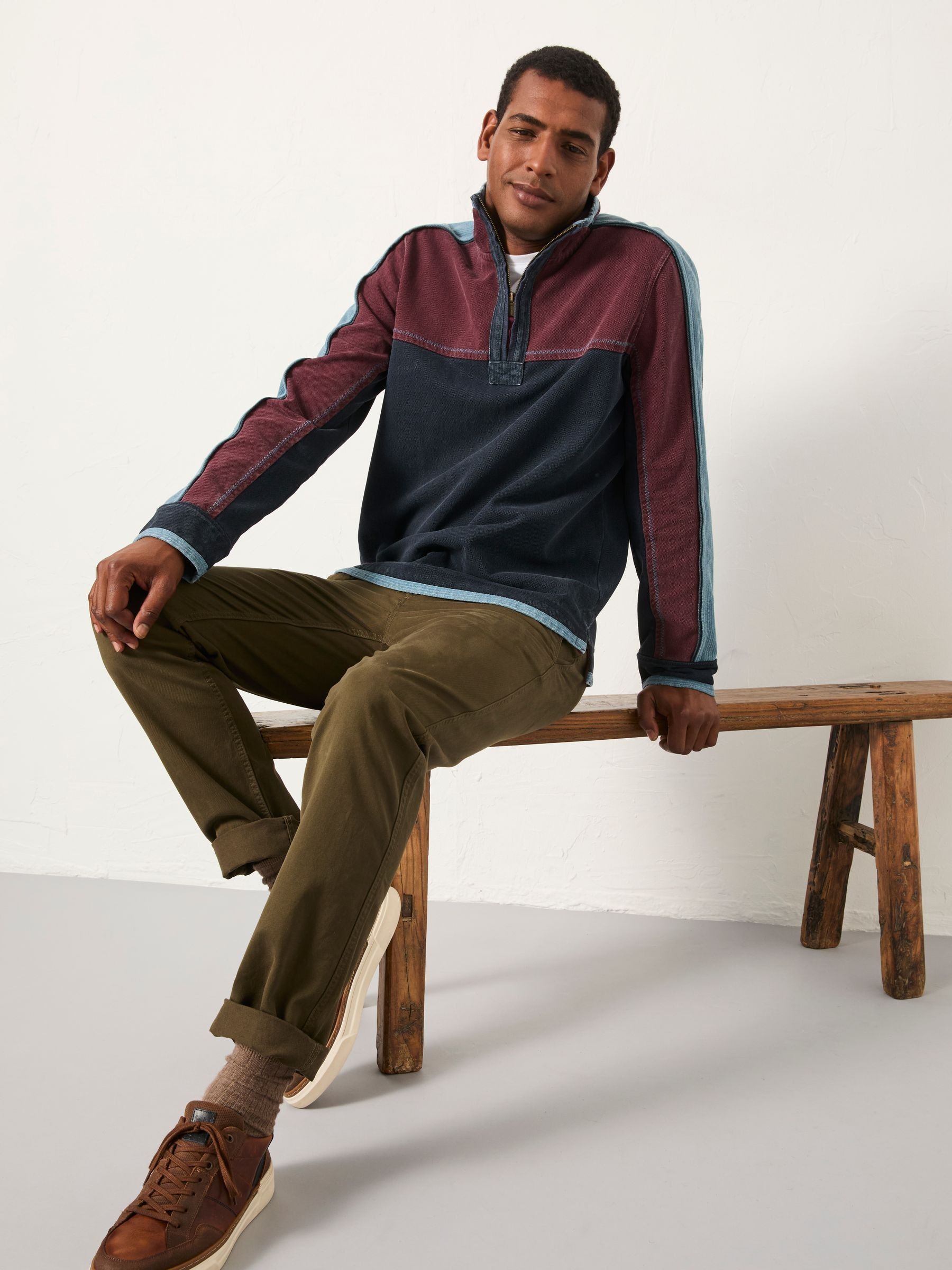 Airlie Navy Panel Sweat - Image 3 of 6