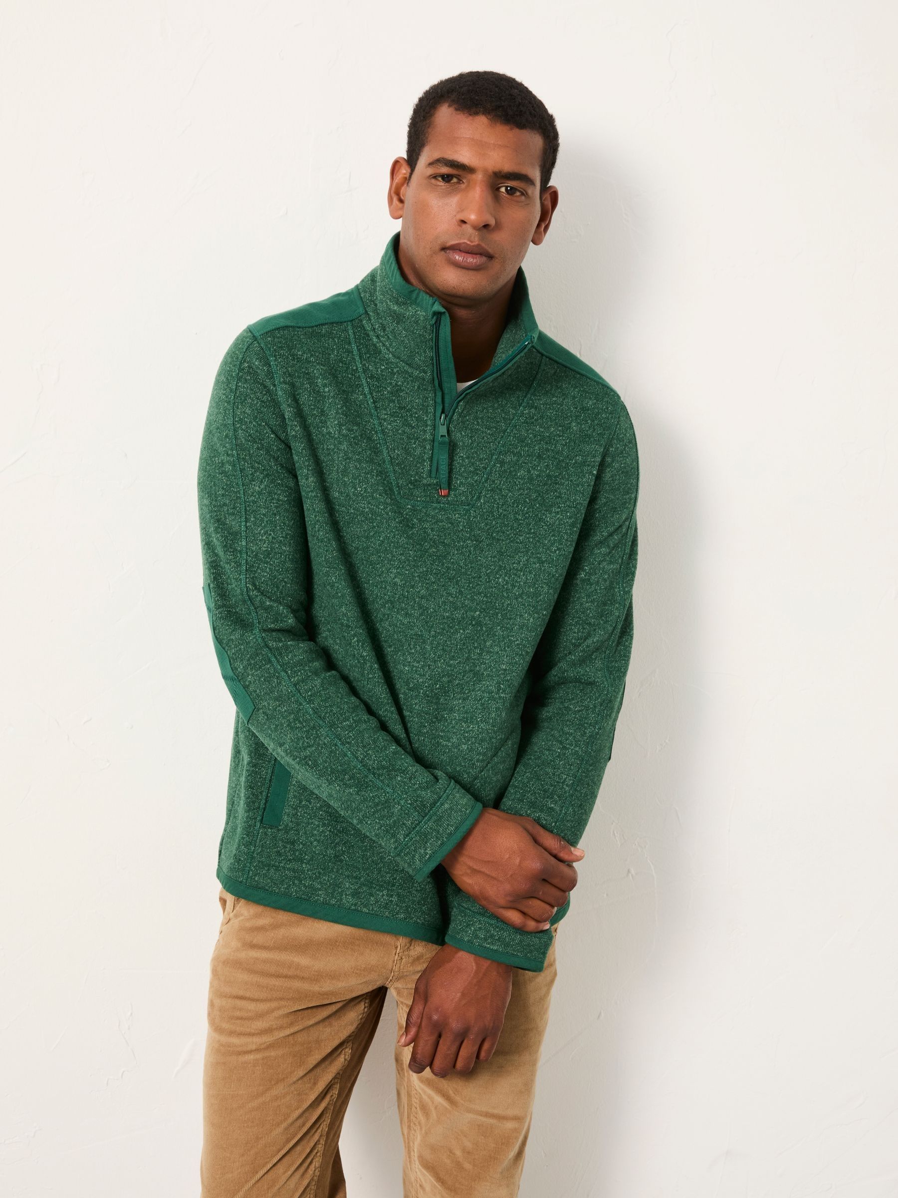 Haxby Emerald Green Half Zip Sweat | FatFace