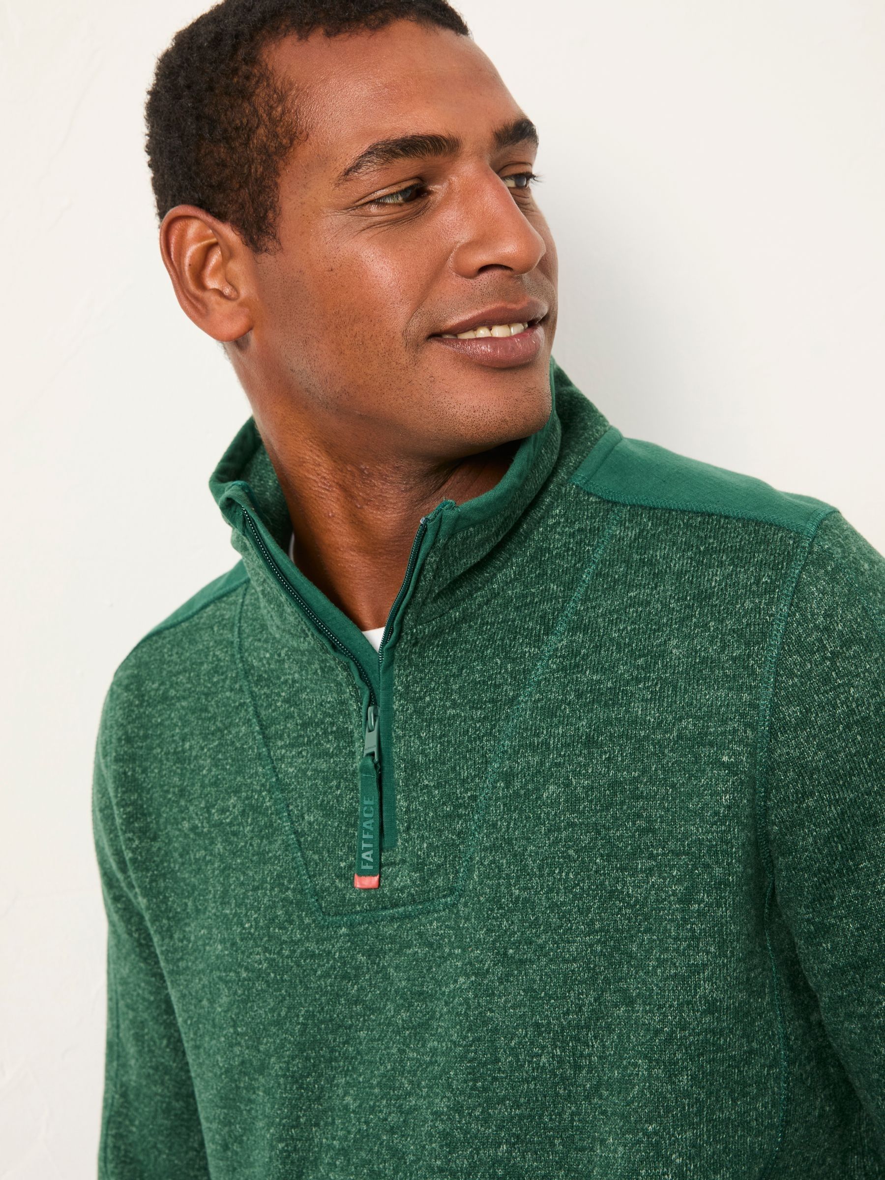Haxby Emerald Green Half Zip Sweat | FatFace
