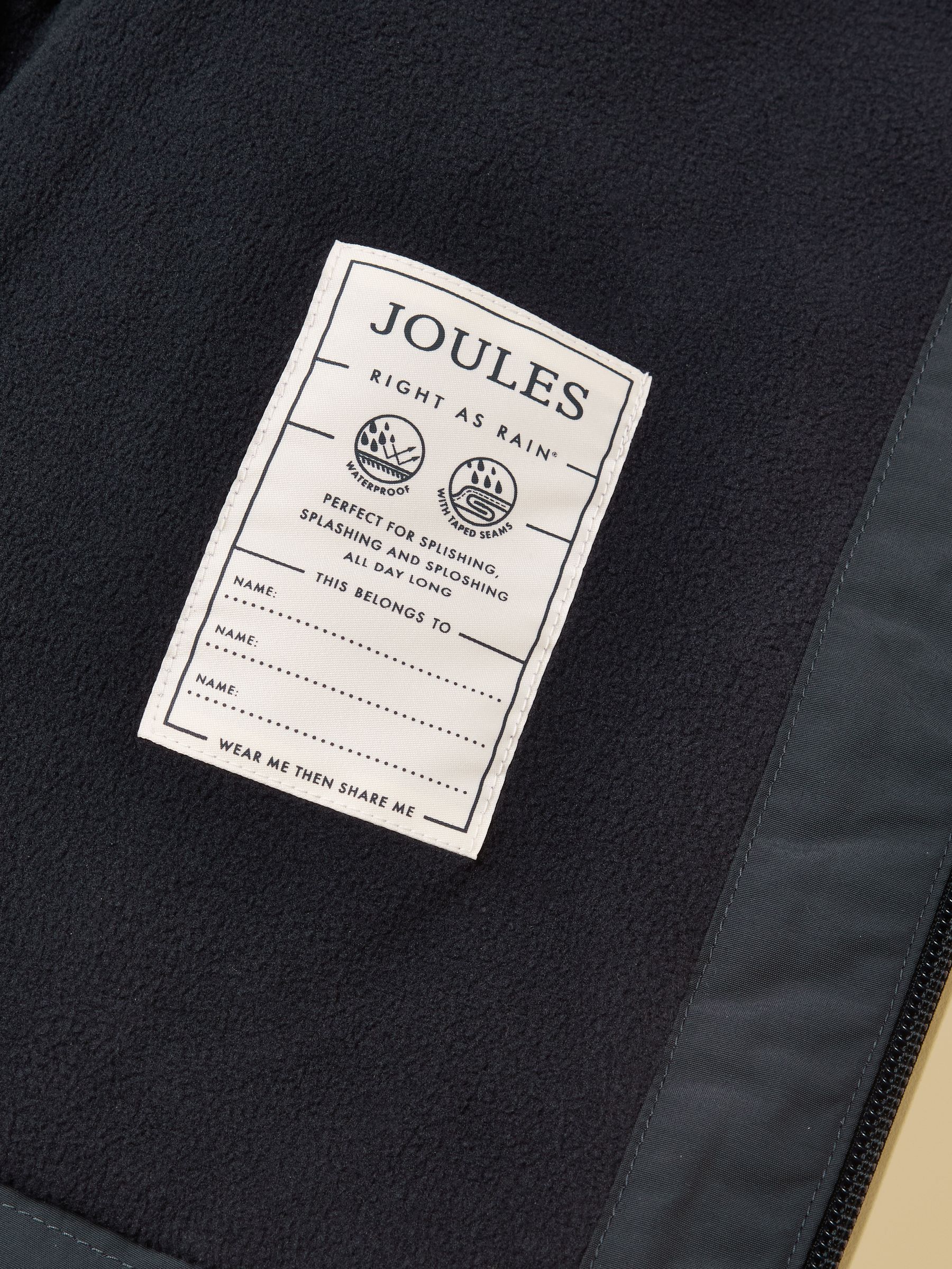 Kids' Ayston Navy Waterproof Fleece Lined Raincoat - Image 6 of 6