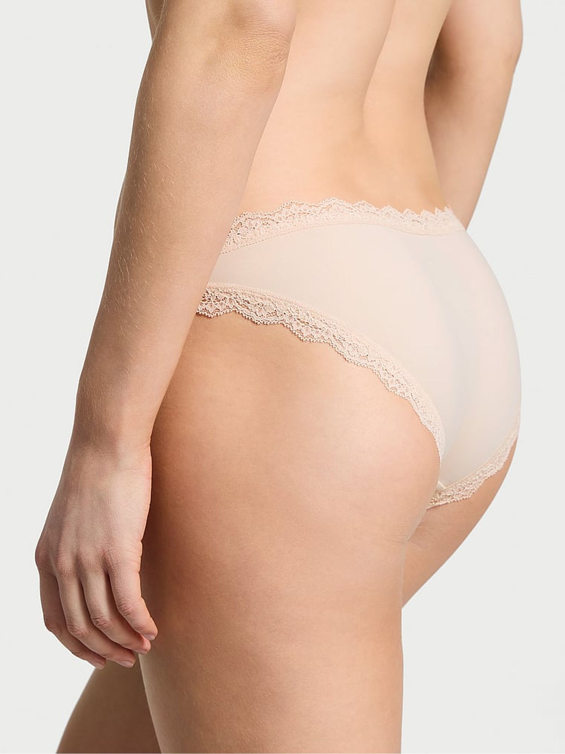 Marzipan Nude Lace Trim Bikini Knickers - Image 2 of 2