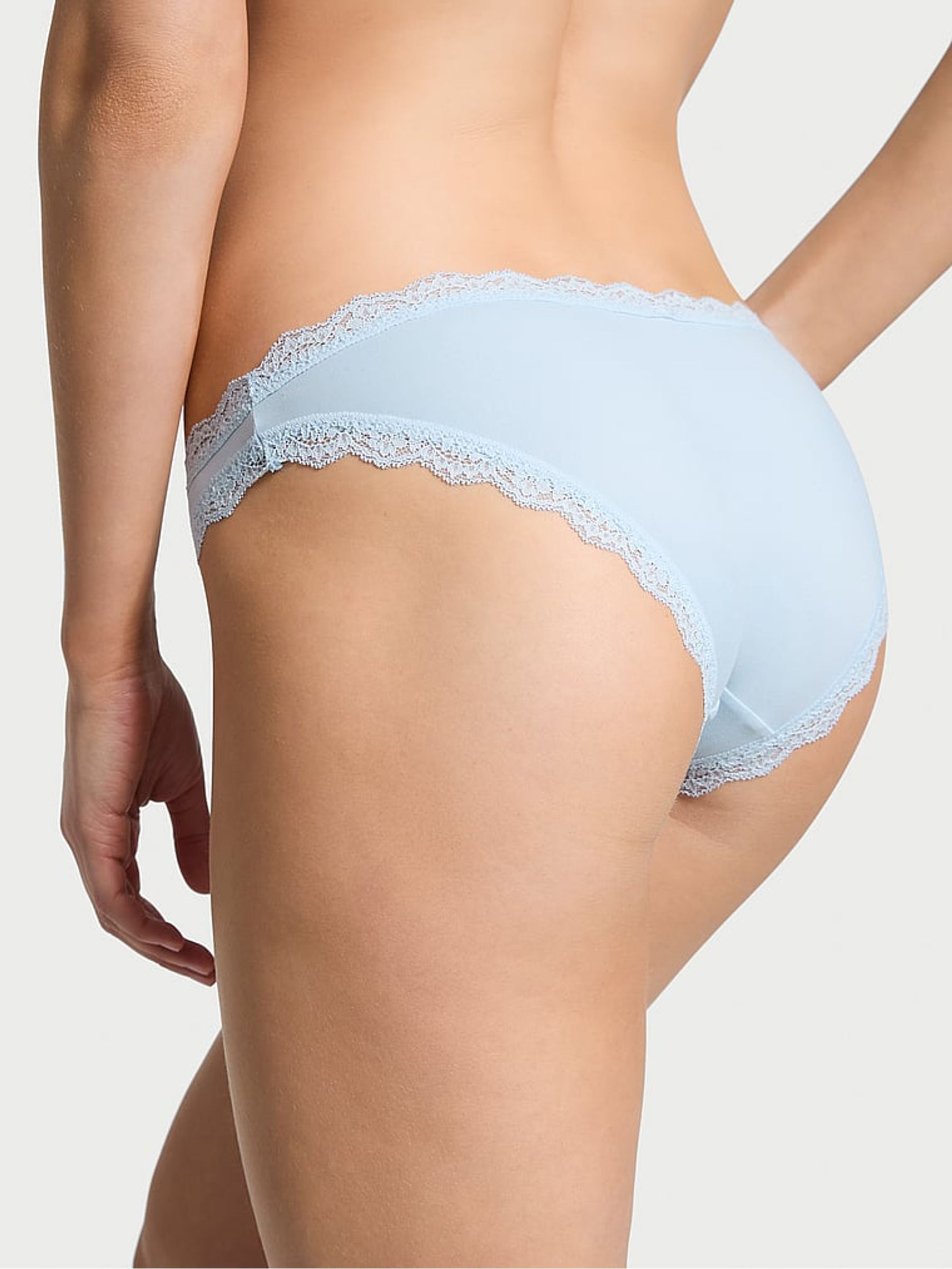 Palest Blue Lace Trim Bikini Knickers - Image 2 of 2