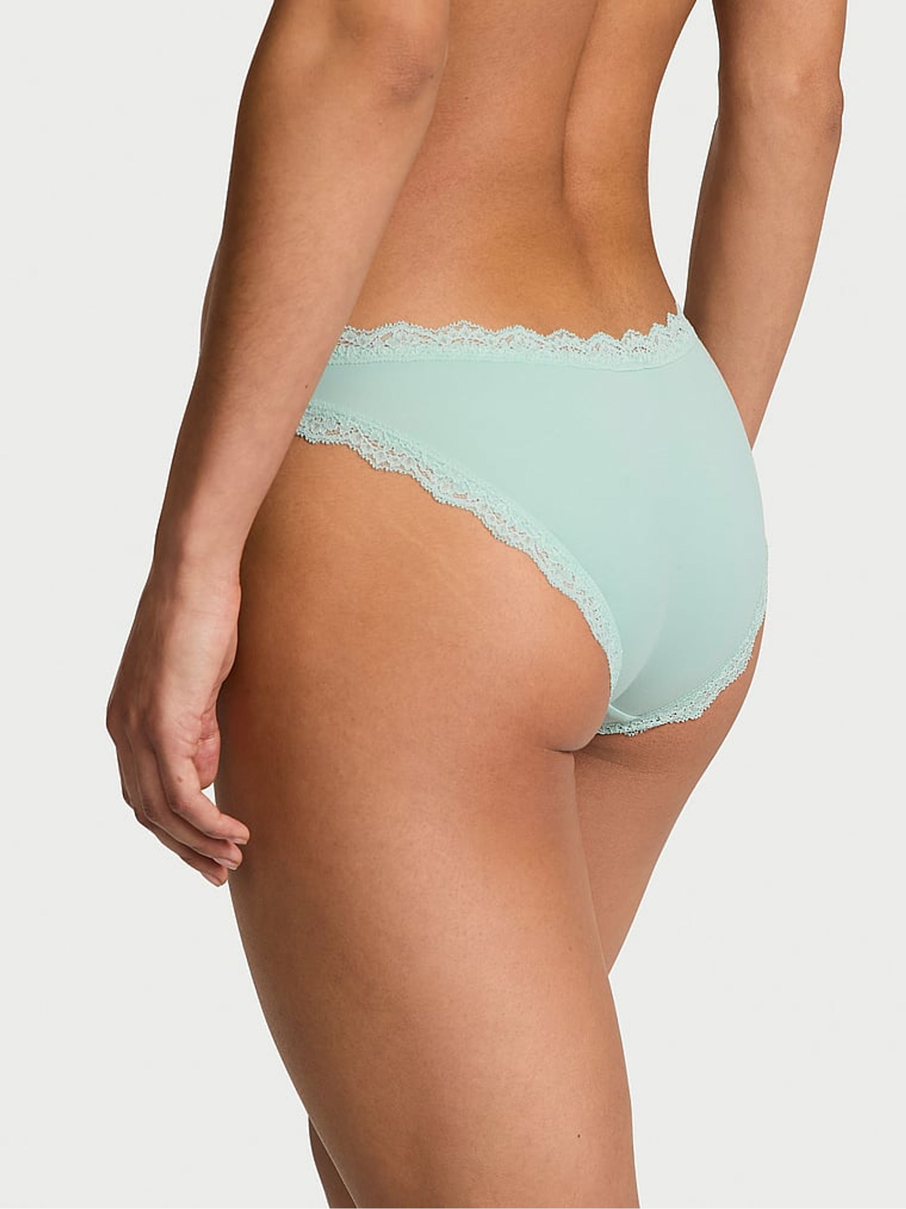 Silent Blue Lace Trim Bikini Knickers - Image 2 of 2