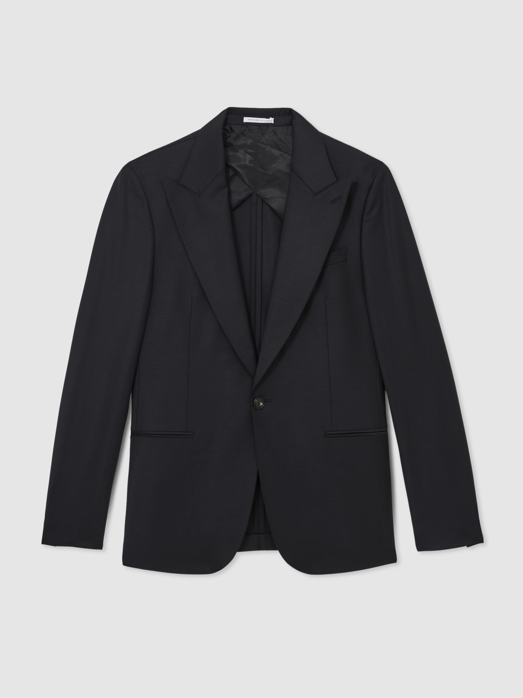 Regular-Fit Single-Breasted Wool-Blend Suit Blazer in Navy - Image 3 of 11