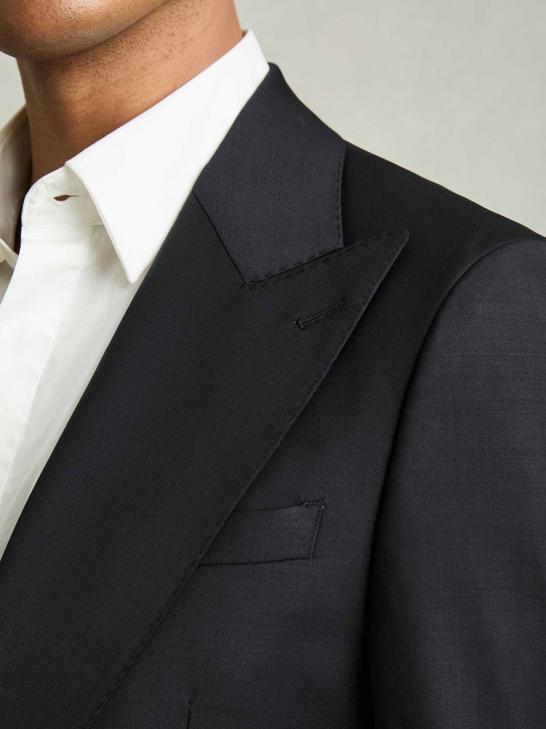 Regular-Fit Single-Breasted Wool-Blend Suit Blazer in Navy - Image 6 of 11