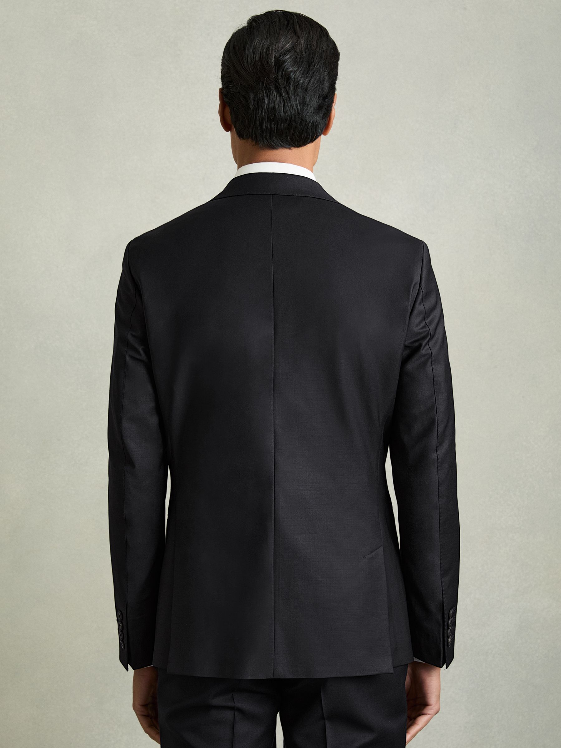 Regular-Fit Single-Breasted Wool-Blend Suit Blazer in Navy - Image 7 of 11