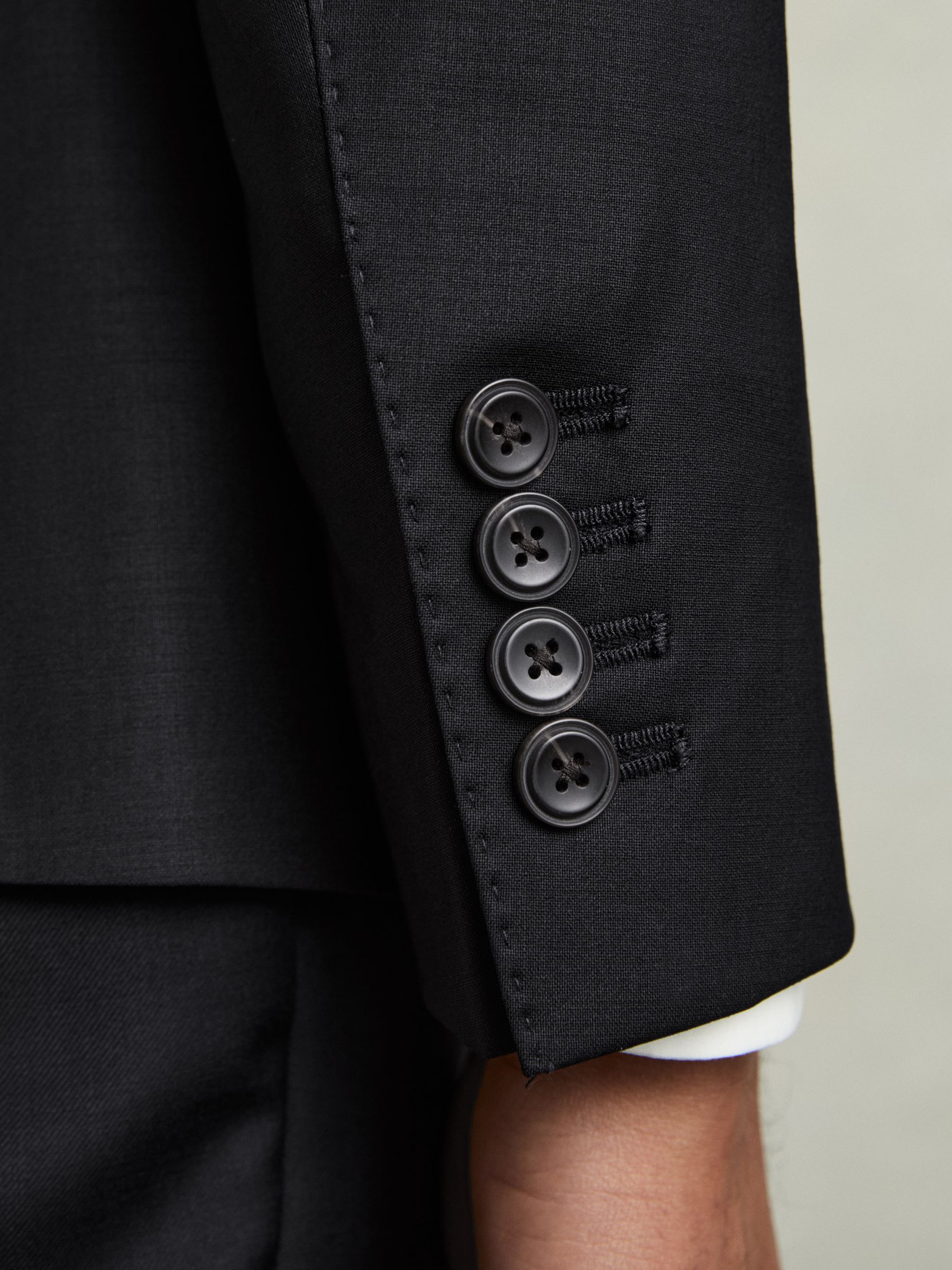 Regular-Fit Single-Breasted Wool-Blend Suit Blazer in Navy - Image 8 of 11