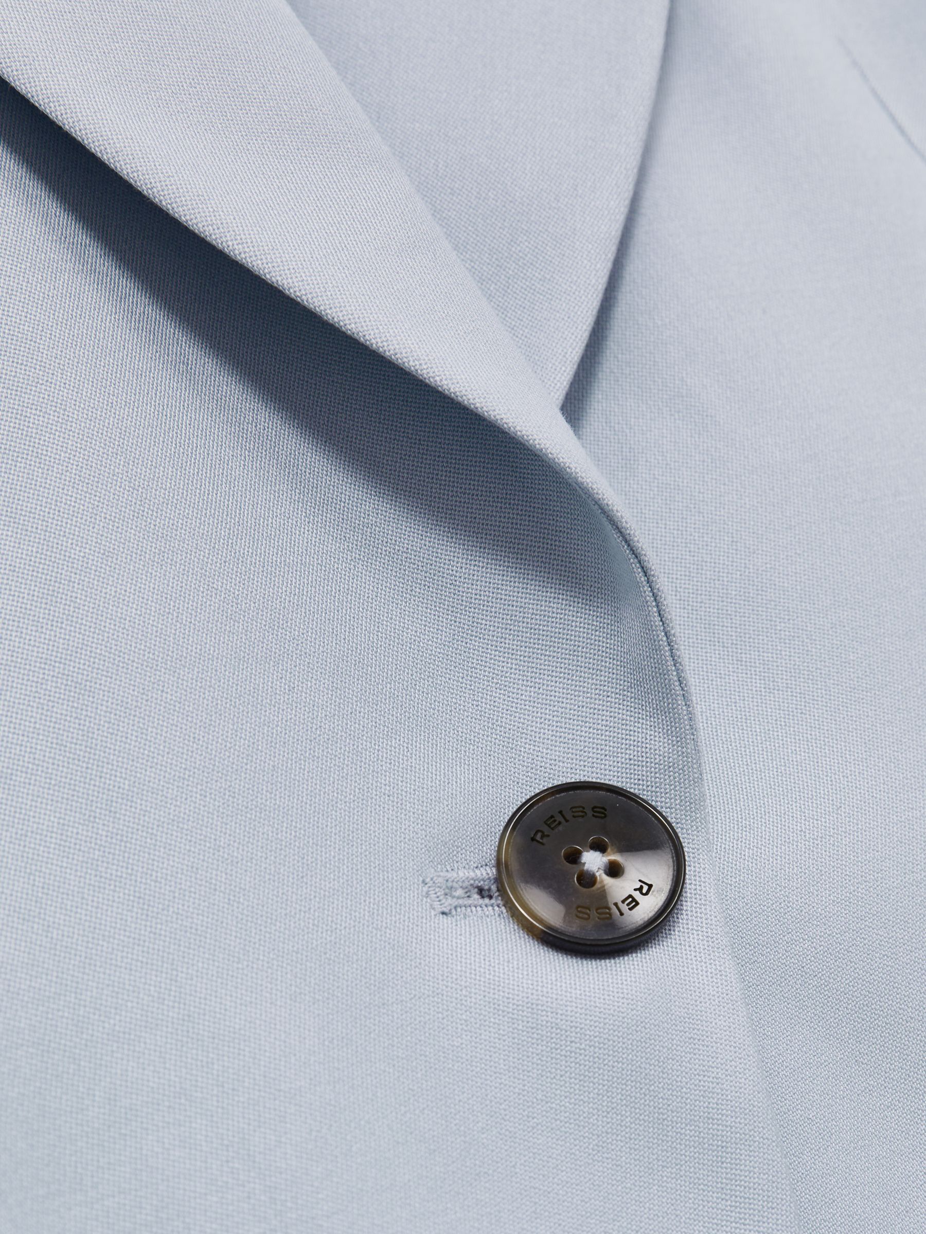 Single-Breasted Peak-Lapel Tailored Blazer in Blue - Image 7 of 7