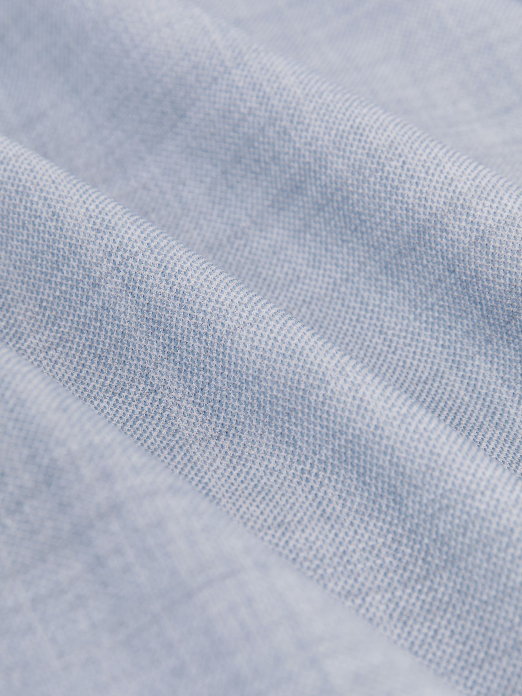 Double-Breasted Textured Suit Blazer With Wool Slim-Fit in Soft Blue - Image 8 of 10