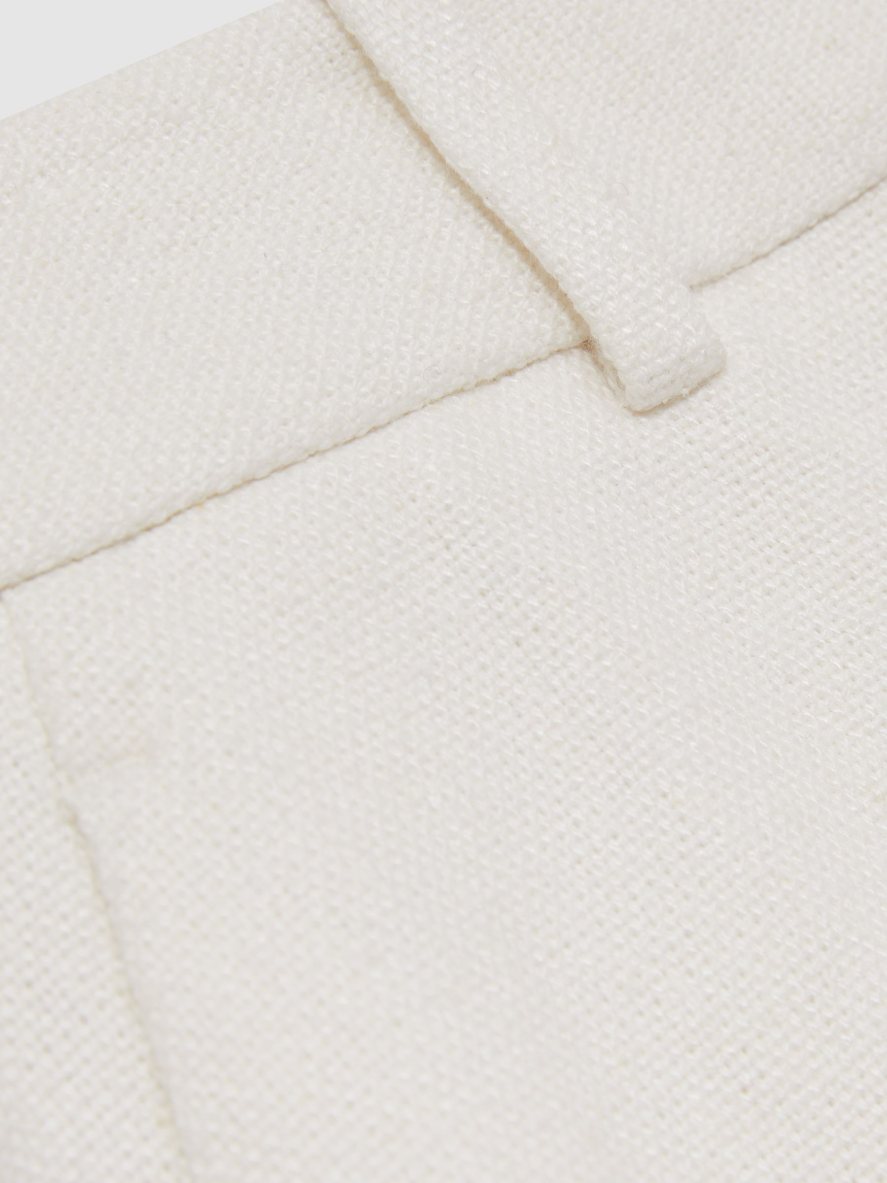 Linen-Blend Tailored Shorts in White - Image 7 of 7