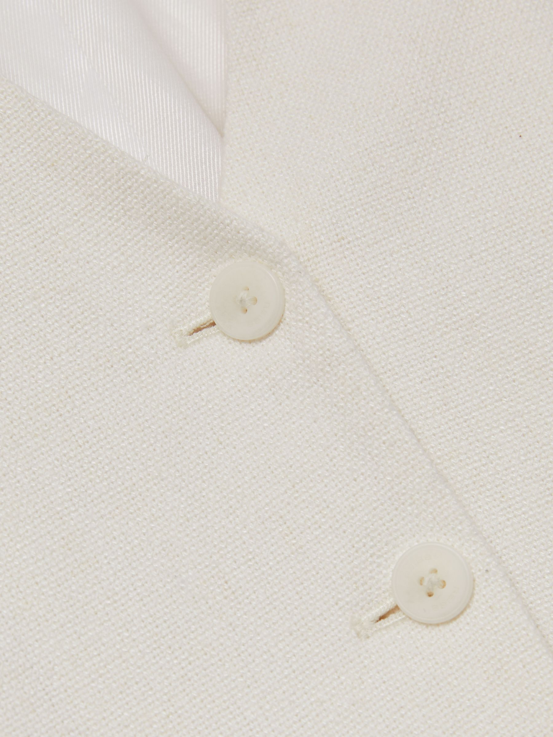Linen-Blend Button-Through Waistcoat in White - Image 7 of 7