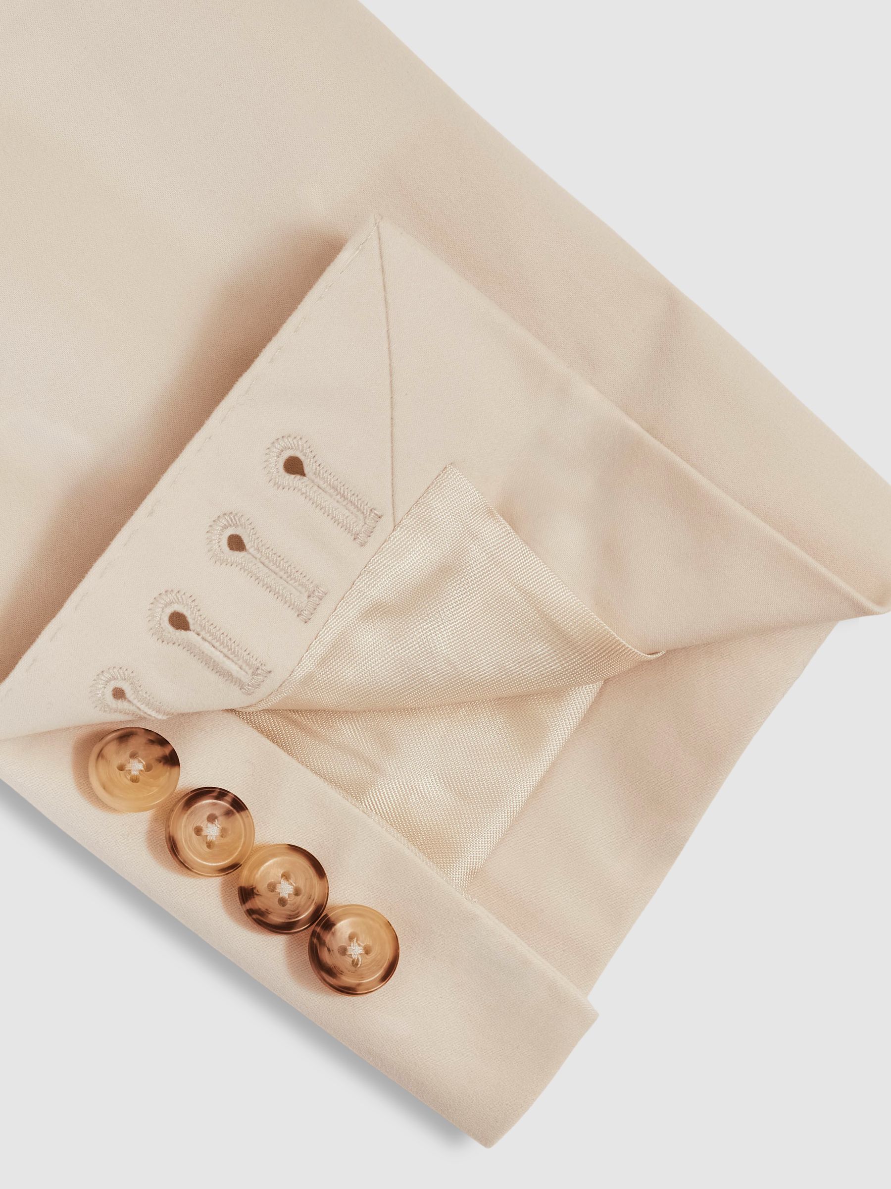 Slim-Fit Single-Breasted Suit Blazer in Stone - Image 9 of 9