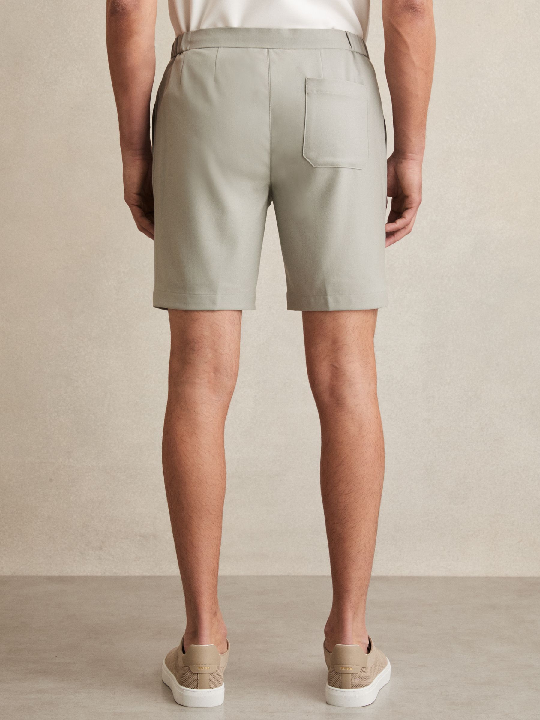 Drawstring Chino Shorts in Sage Green - Image 5 of 6