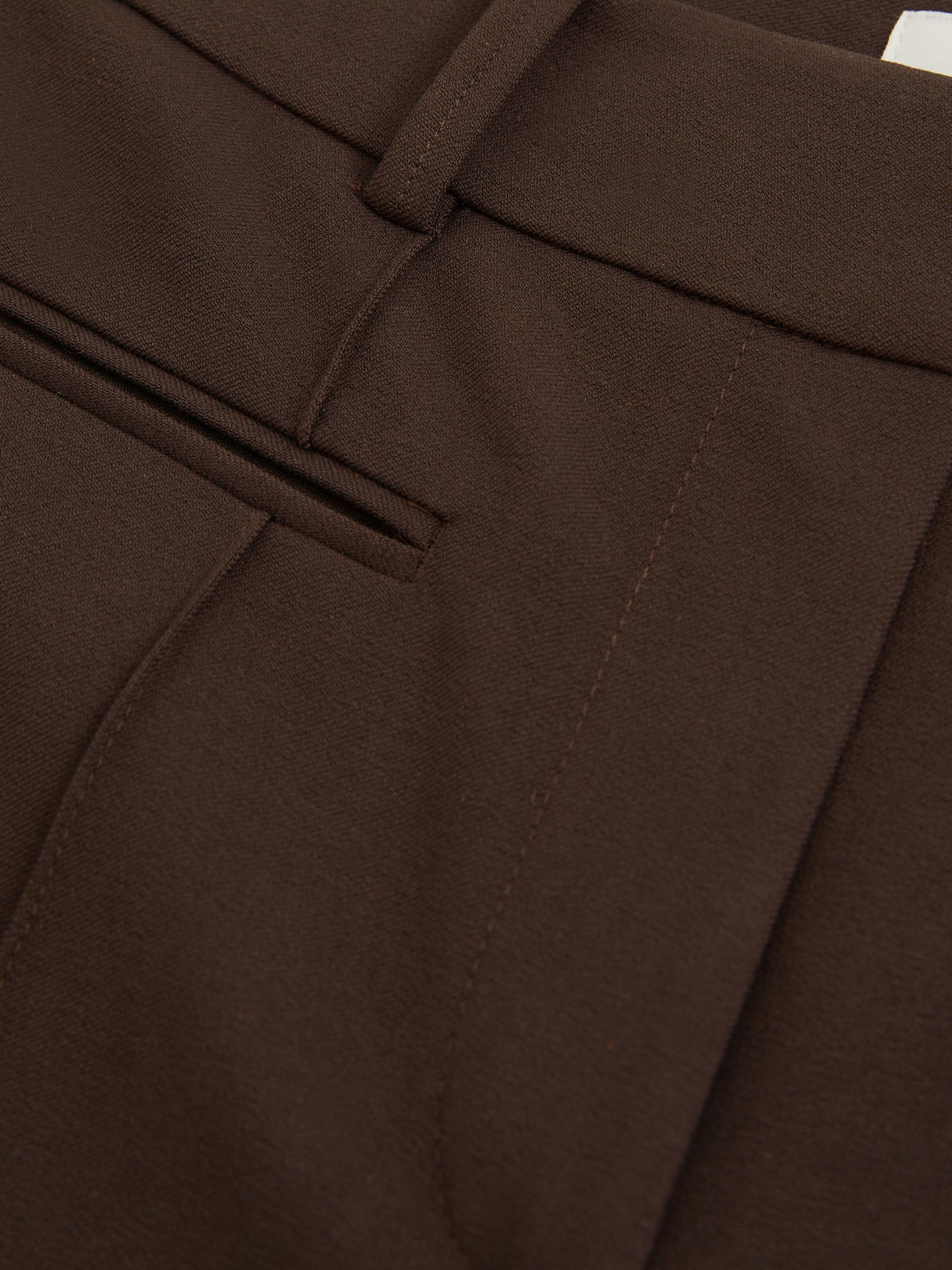 Petite High Rise Flared Trousers in Chocolate Brown - Image 6 of 7
