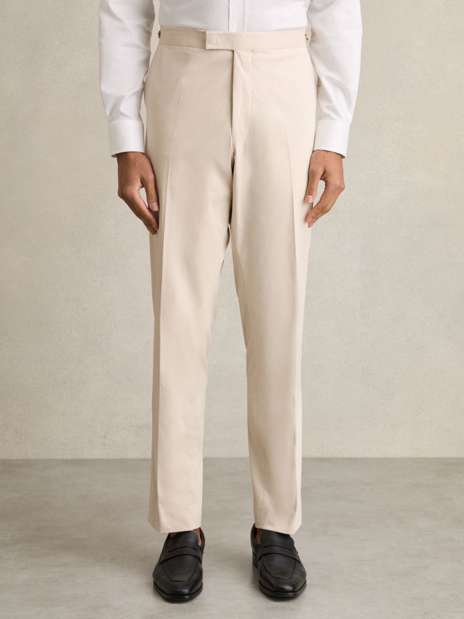 Cotton Slim-Fit Suit Trousers With Stretch in Stone - image 3