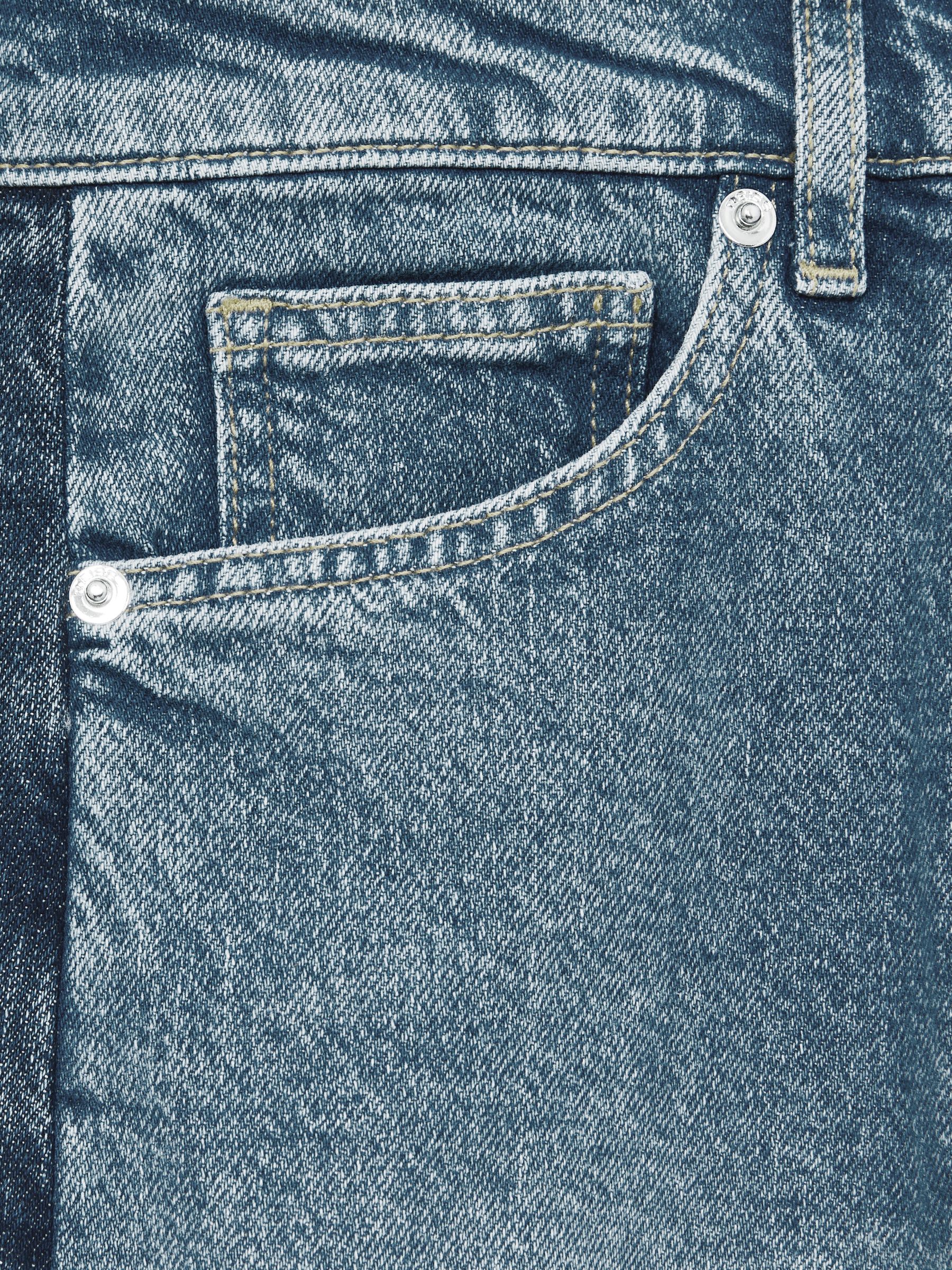 Wide-Leg Contrast-Panel Jeans in Light Blue - Image 7 of 7