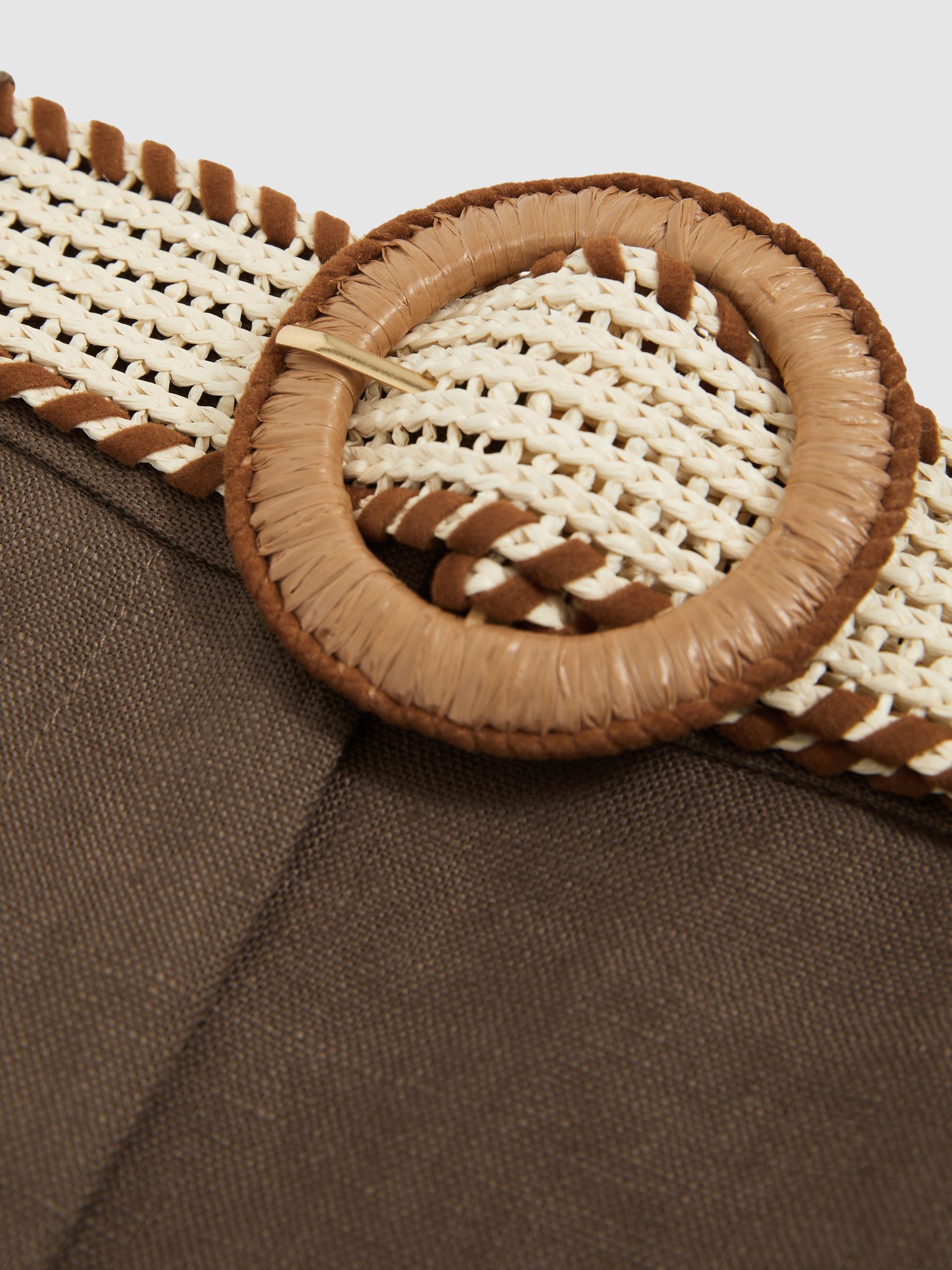 Petite Linen Belted Tapered Trousers in Mink Neutral - Image 7 of 8